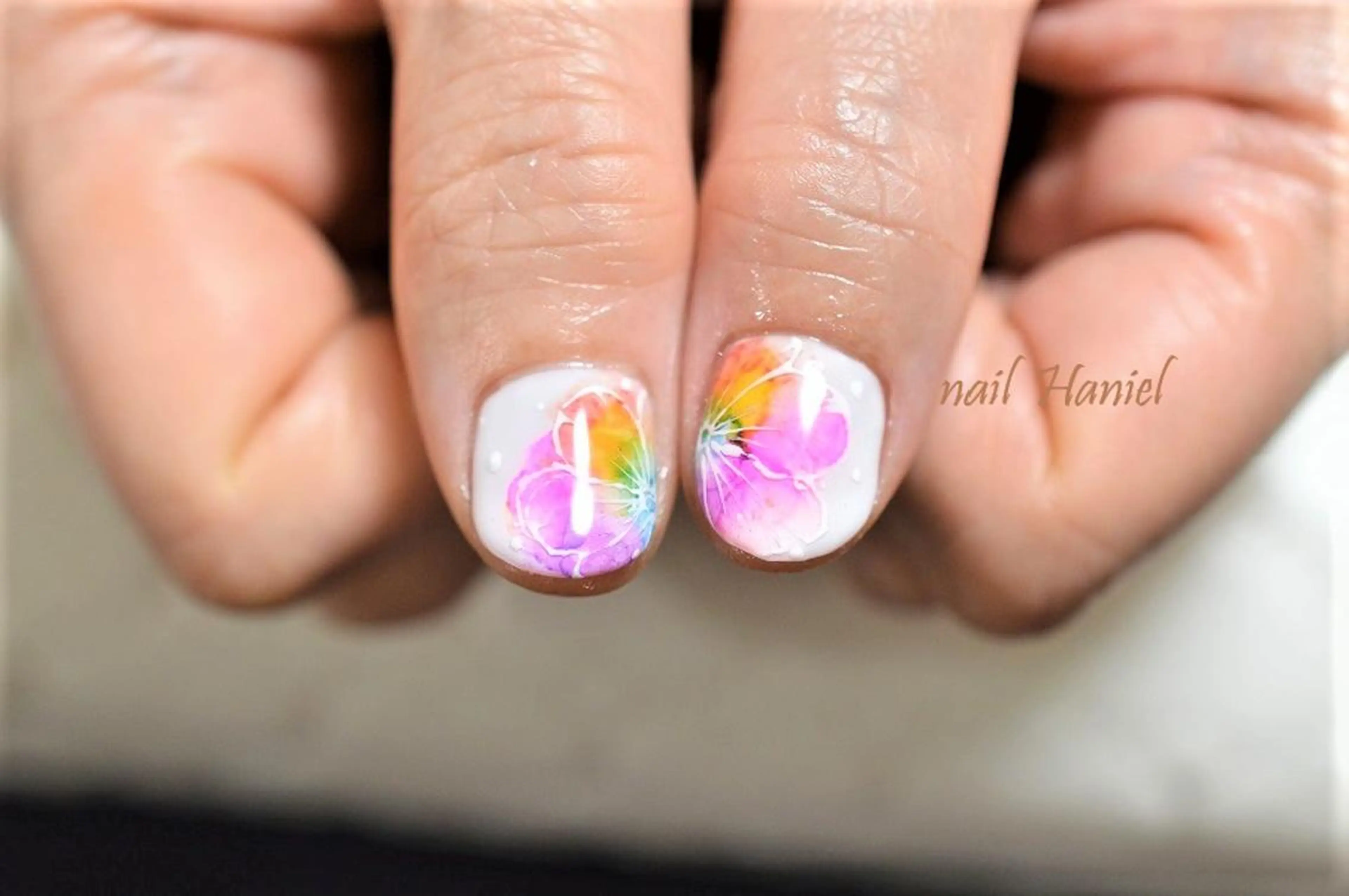 ネイル フラワーネイル フットネイル ジェルネイル パラジェル nail Haniel所属・半蔵門サロンハニエル 魅神 ちよのネイルデザイン