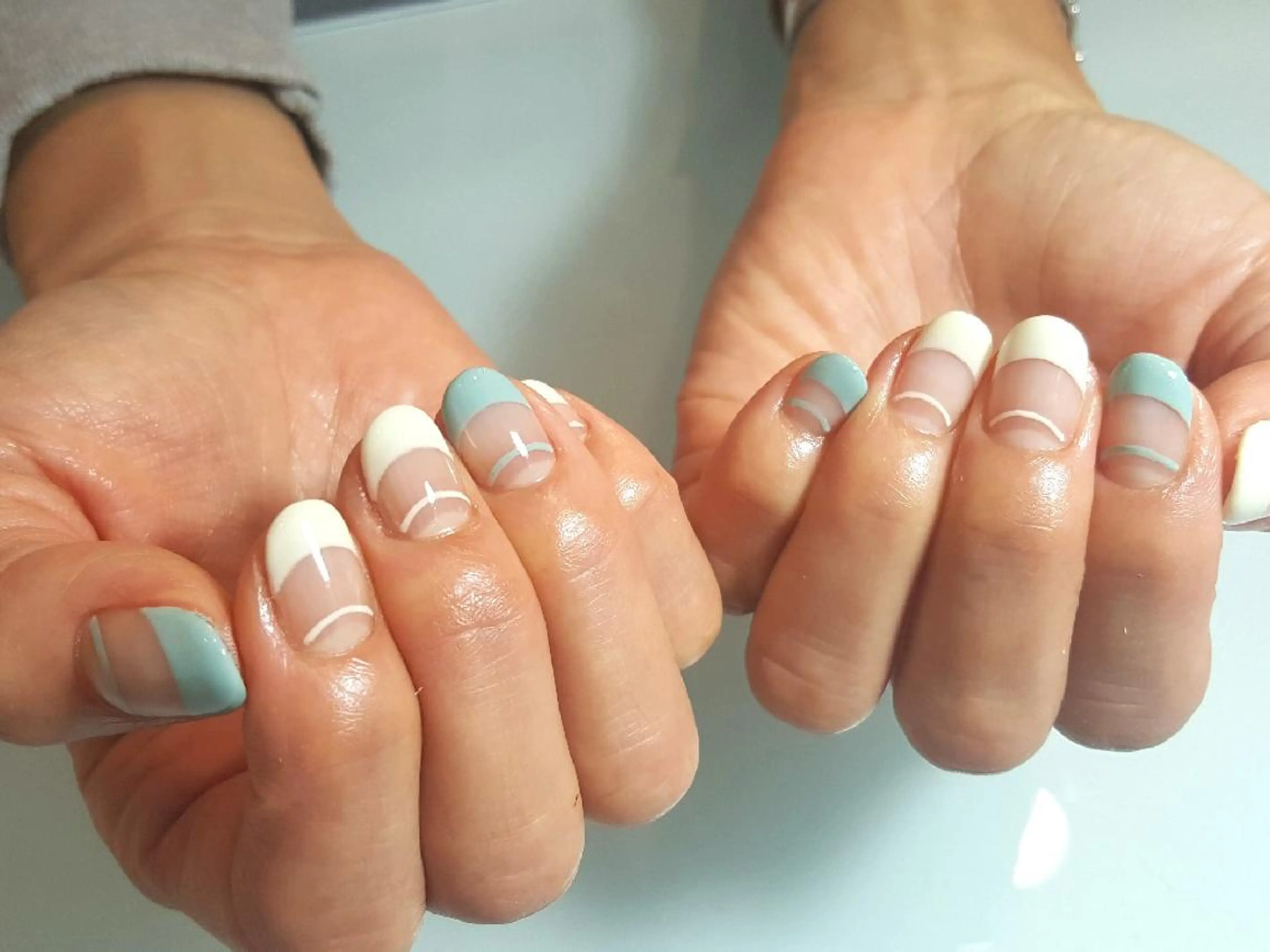 ネイル ダブルフレンチ フレンチネイル 人気エリア💖完全個室【ルリエ】所属・ネイルサロン Lelienルリエのネイルデザイン