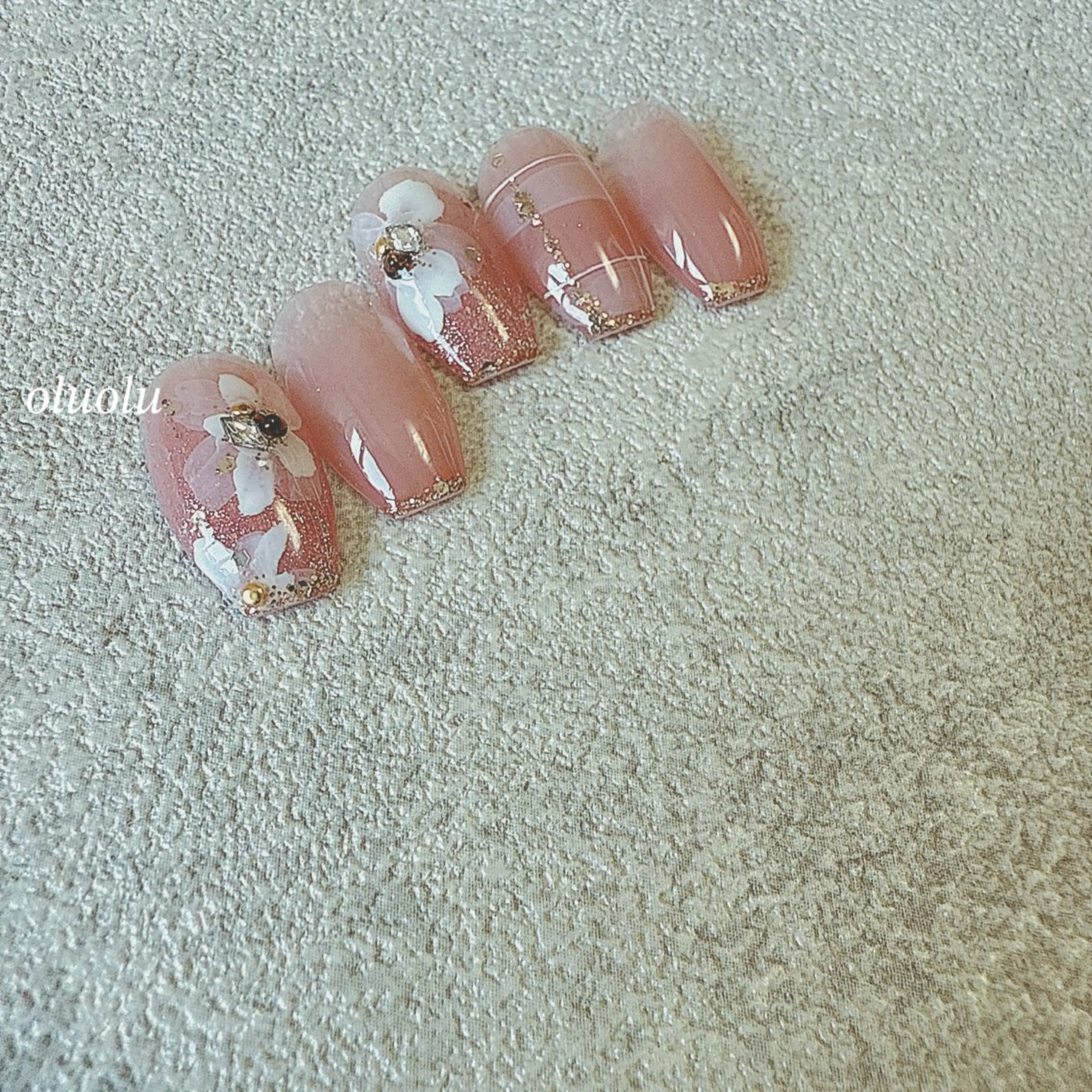 ネイル アートネイル フラワーネイル フットネイル ニュアンスネイル ピンク ハンドネイル 大村 紬華のネイルデザイン