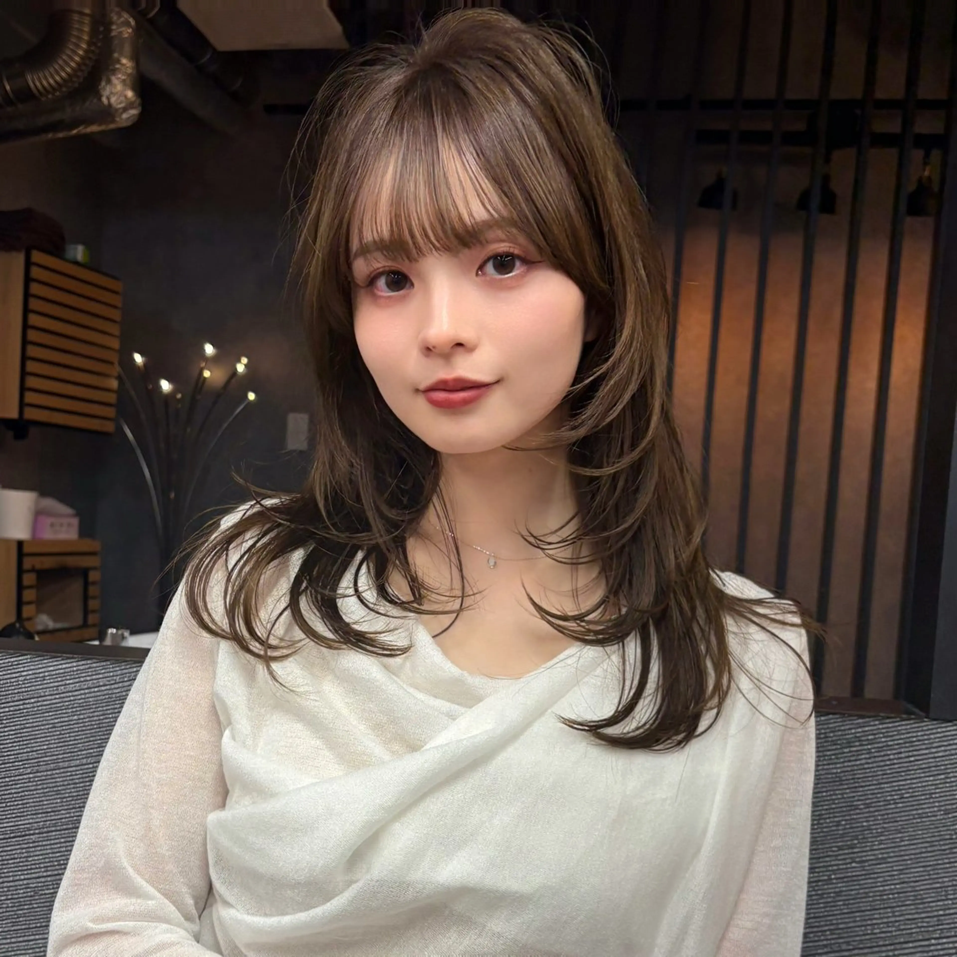 ロング ハッシュカット 似合わせカット 小顔カット 神戸レイヤーカット 顔周り／骨格診断のヘアスタイル