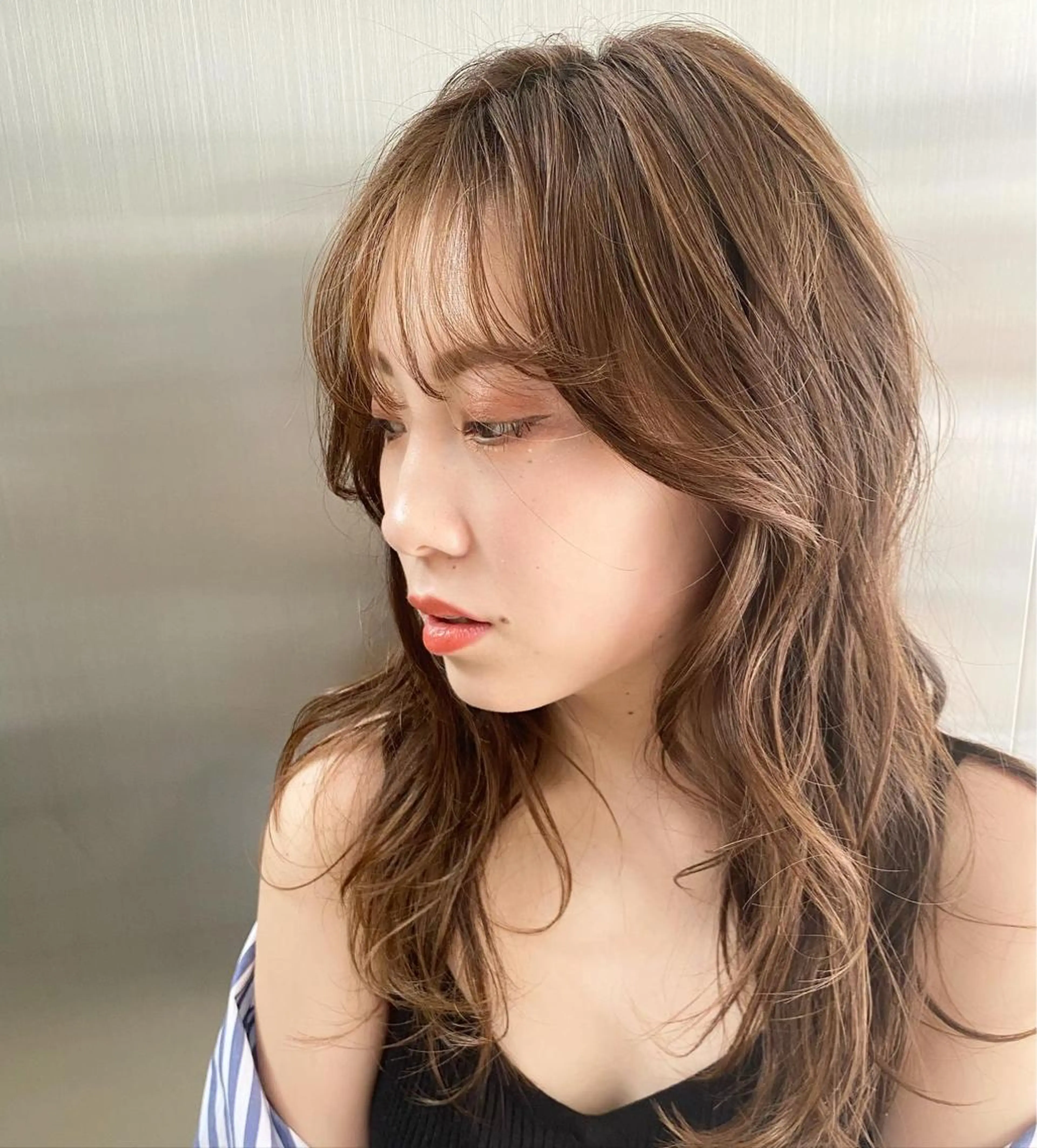 ロング カラー ホリイ ハルカのヘアスタイル