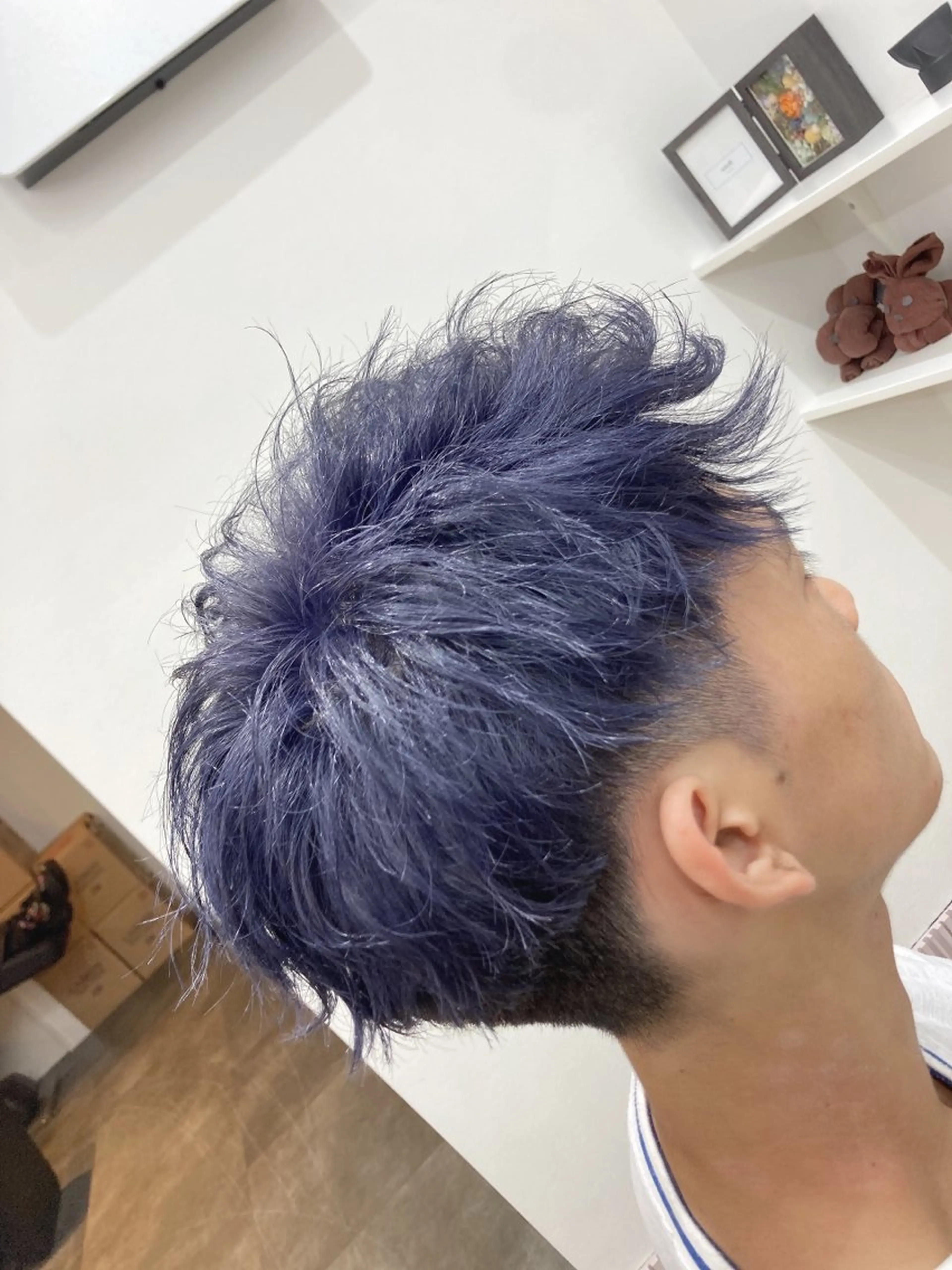 ミディアム カラー パーマ メンズ カット 🫧渋谷駅徒歩30秒 🫧縮毛矯正🫧のヘアスタイル