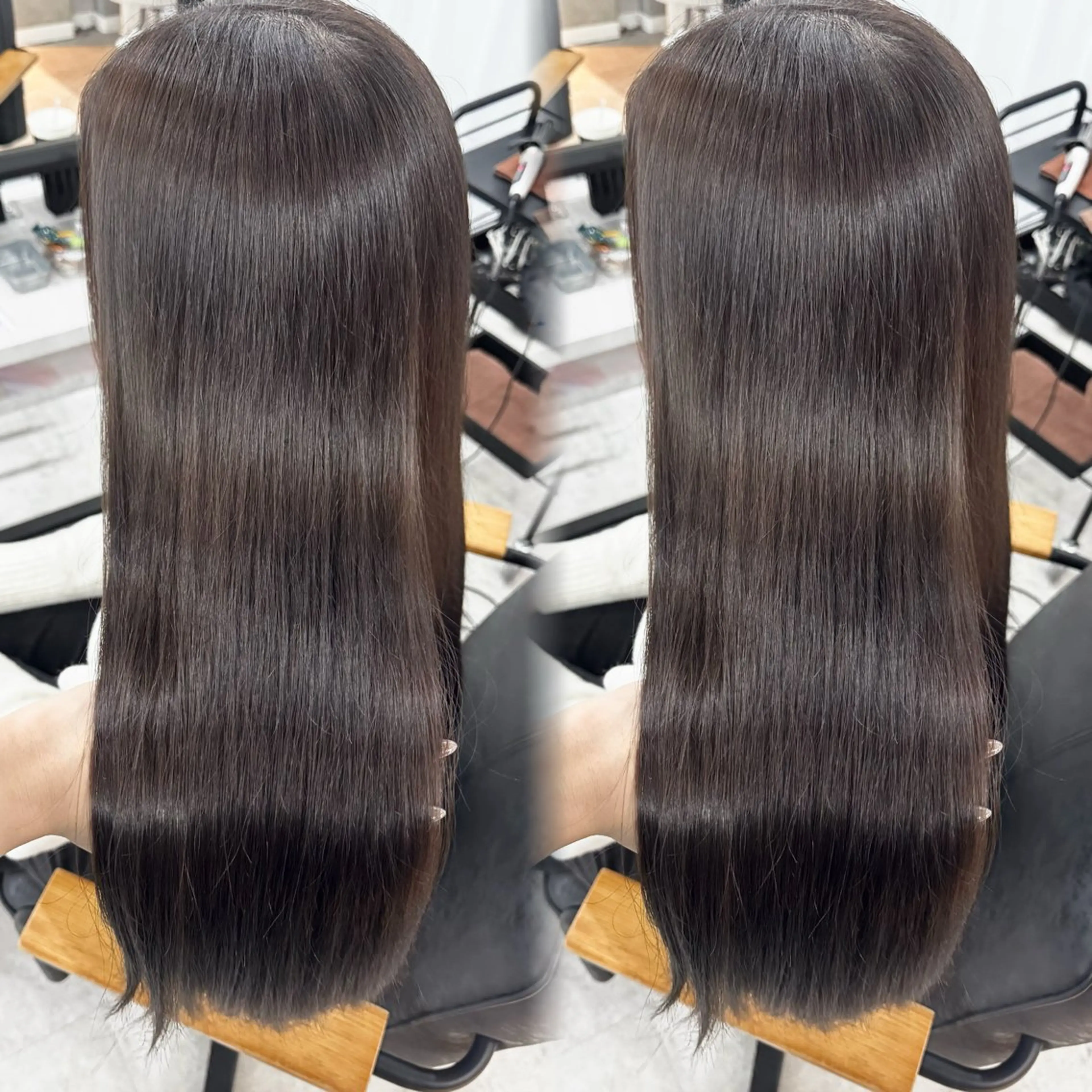 ロング カラー アッシュ アッシュブラウン ベージュカラー 黒髪 ブリーチ カット ヘアカラー トリートメント 赤み無し柔らかカラー 【梅田】madokaのヘアスタイル