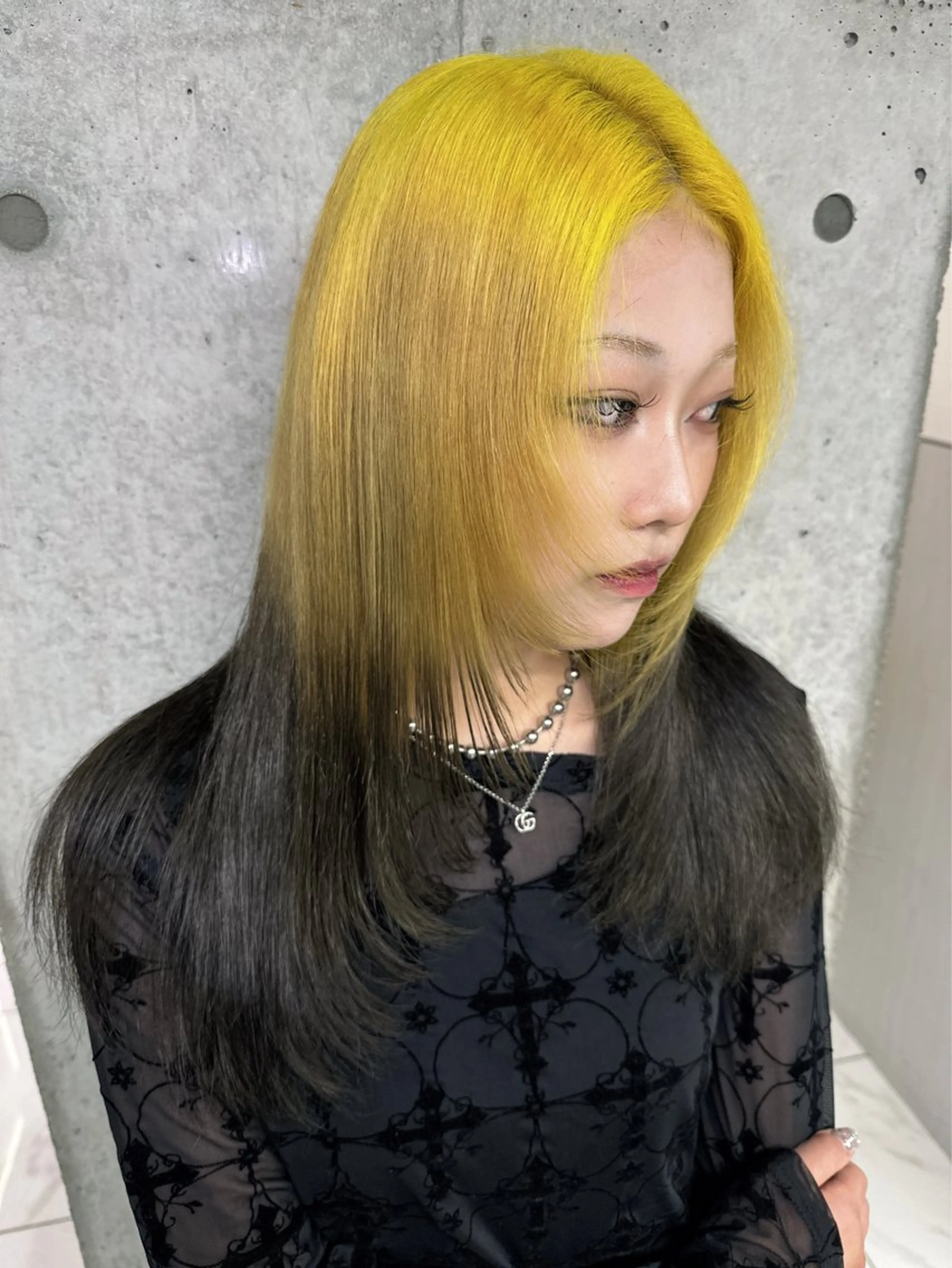 ロング カラー ブリーチ デザインカラー レイヤーカット 筑波 晃太のヘアスタイル