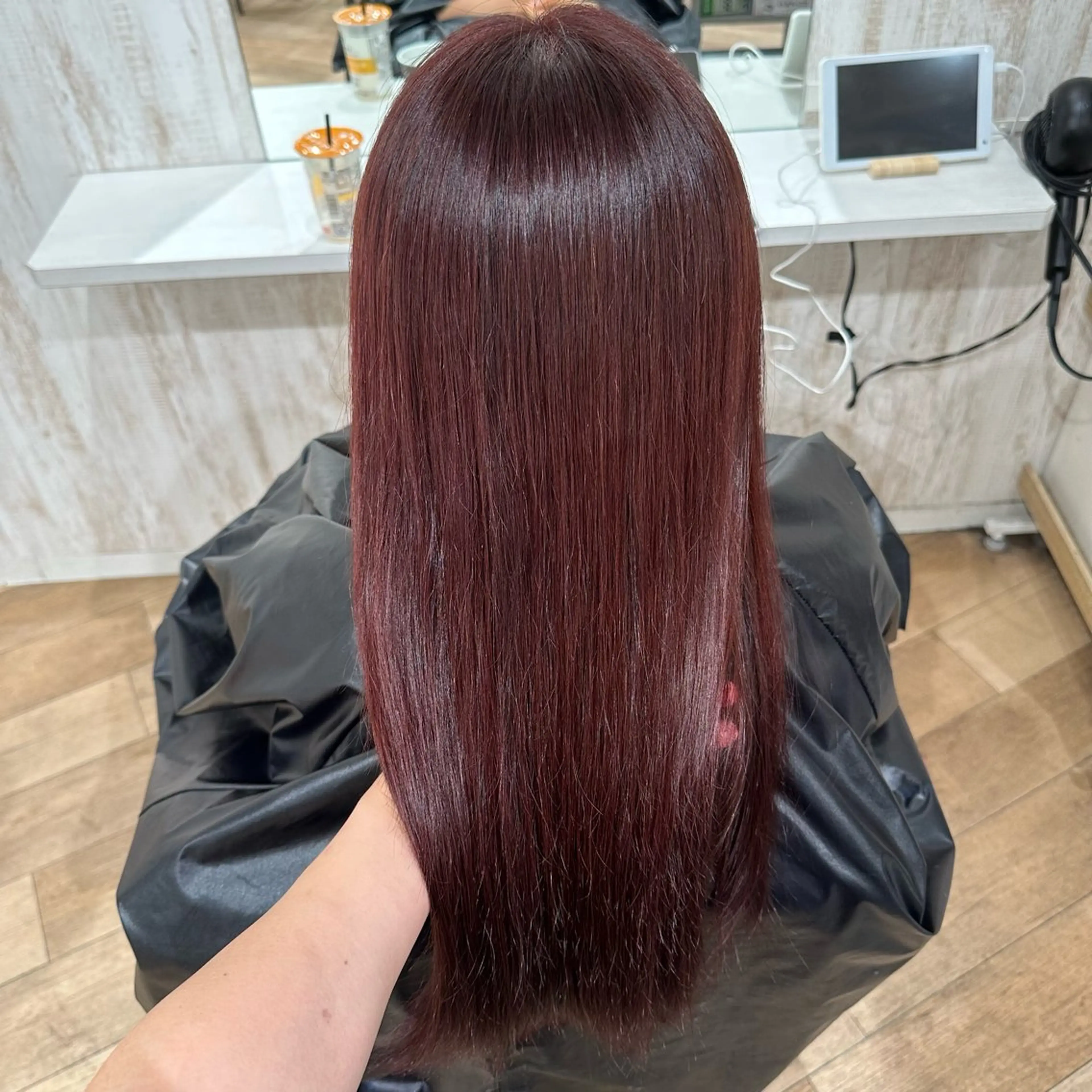 ロング カラー レッドカラー 韓国風ヘア 💛NOZOMI💛 ハイトーンカラーのヘアスタイル