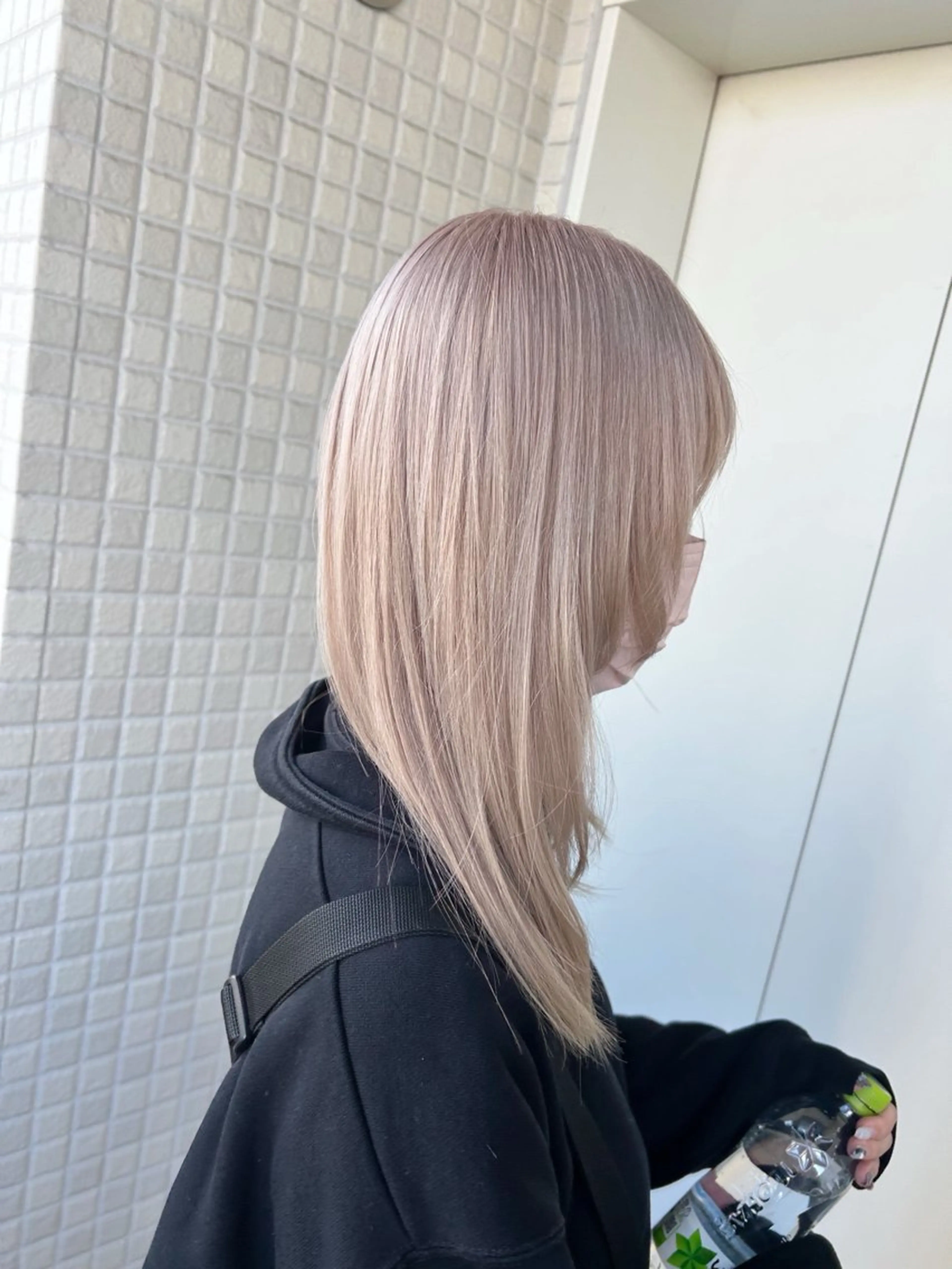 セミロング カラー ベージュカラー ブリーチ ホワイトベージュ ヘアカラー トリートメント 透明感/ダブルカラー /🌸ERI🌸のヘアスタイル