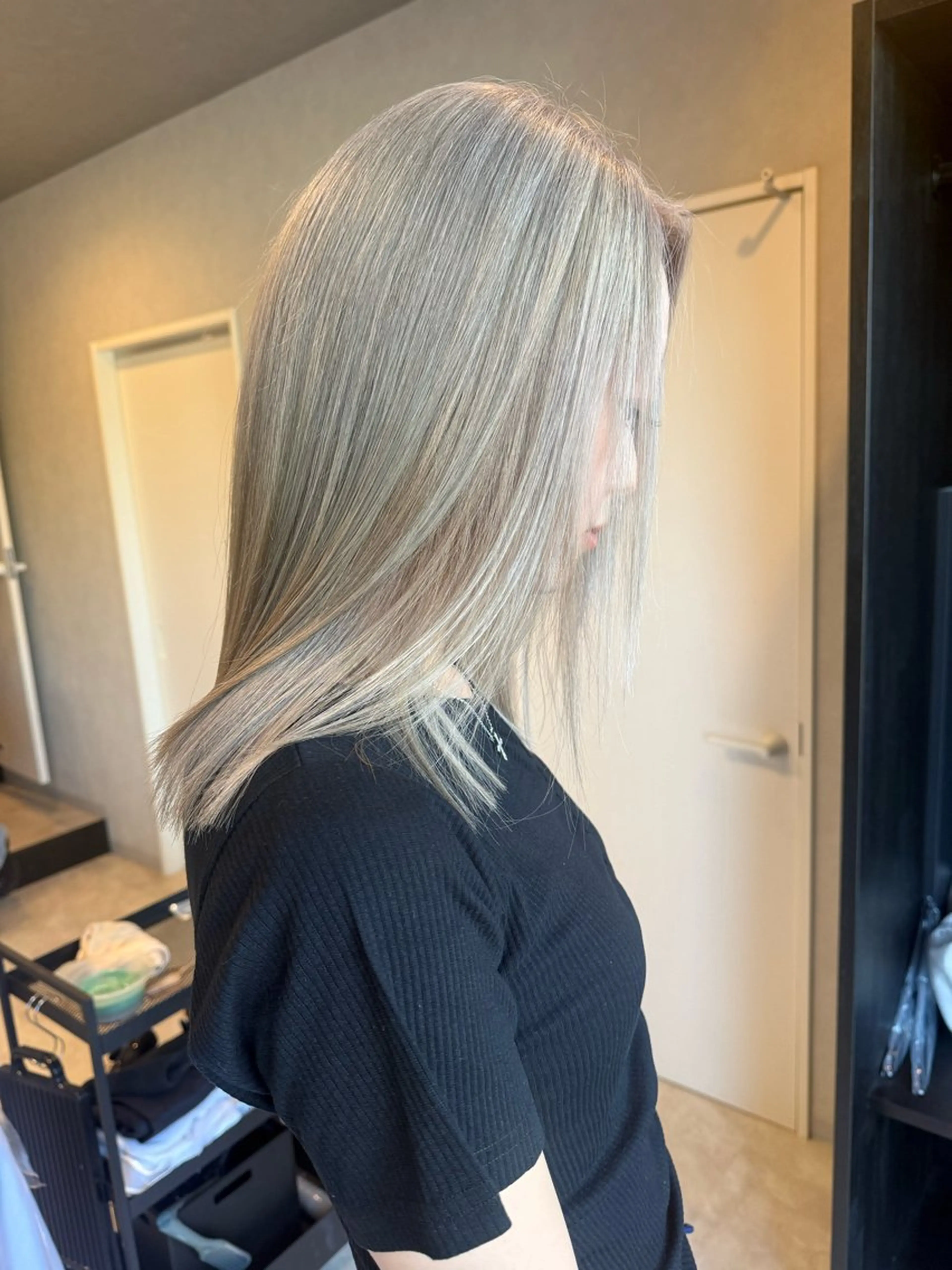 ミディアム カラー ベージュカラー ブロンド ブロンドベージュ ヘアカラー 透明感カラー/ボブ misaki °＊のヘアスタイル