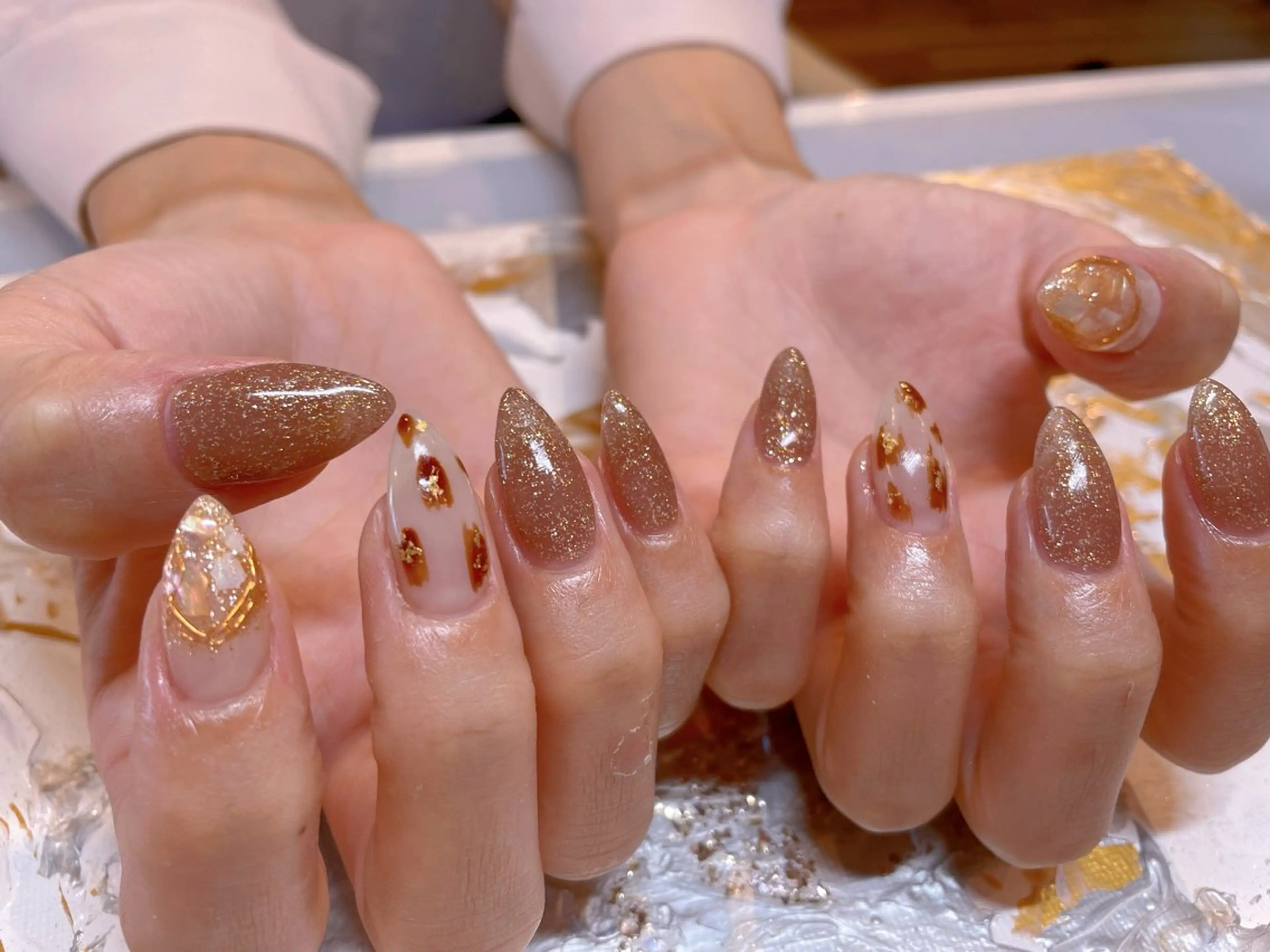 ネイル キラキラネイル ニュアンスネイル ネイリスト ❄️ユキ(店長)❄️のネイルデザイン