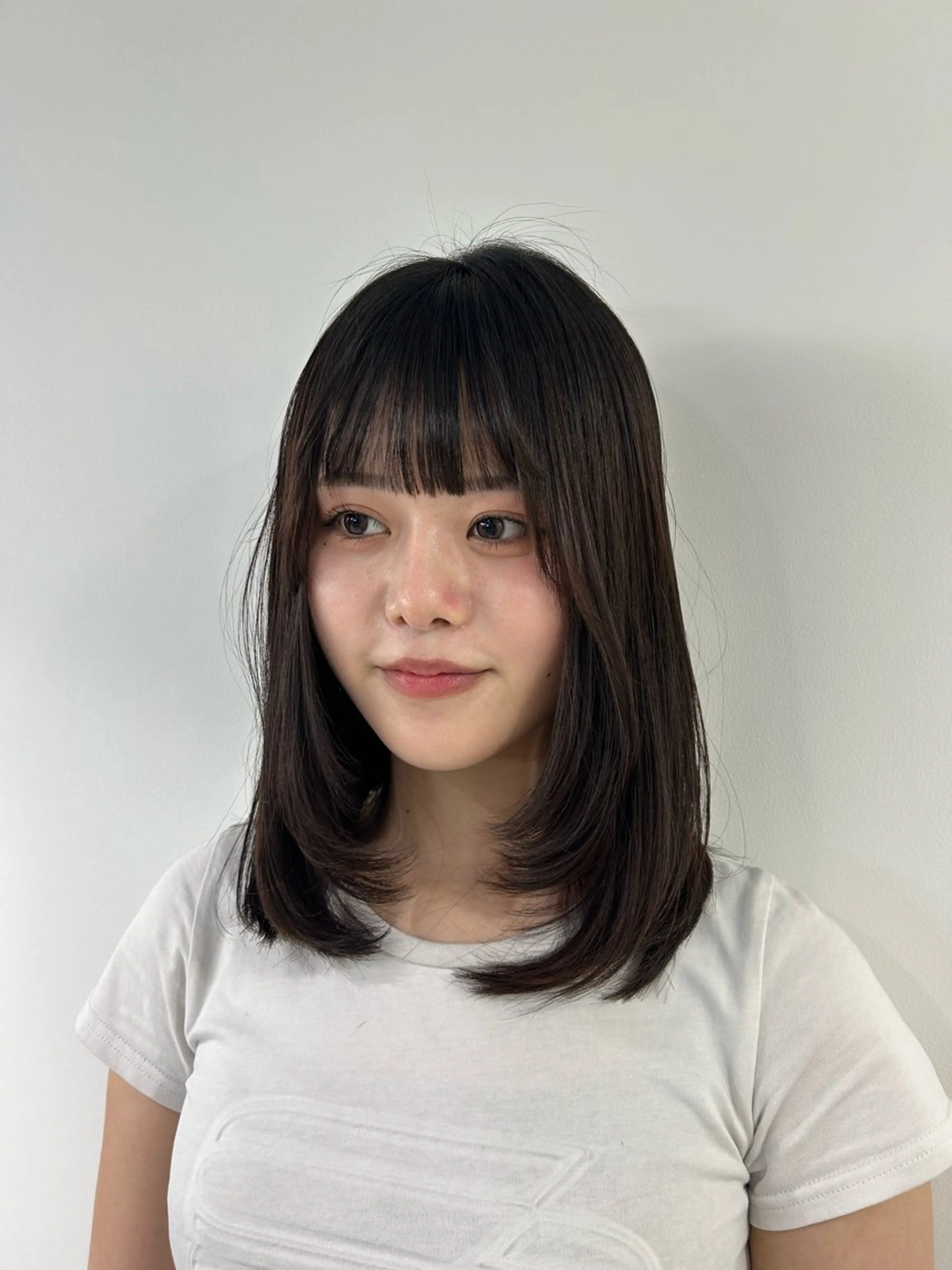 セミロング カラー 愛結 暖色カラー🎀🩰のヘアスタイル