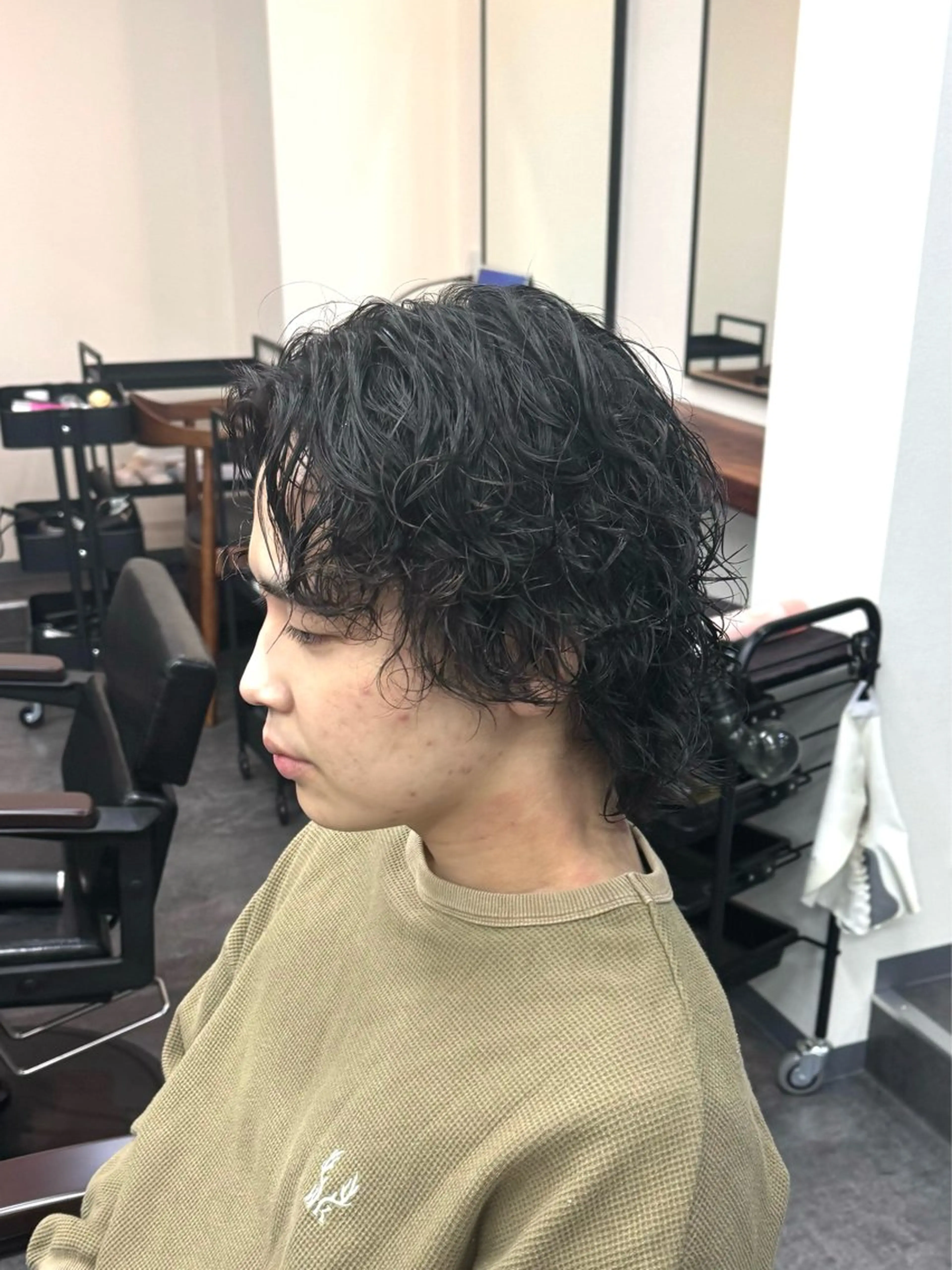 ミディアム パーマ カット パーマ 柏メンズカットパーマ NO.1タイチのヘアスタイル