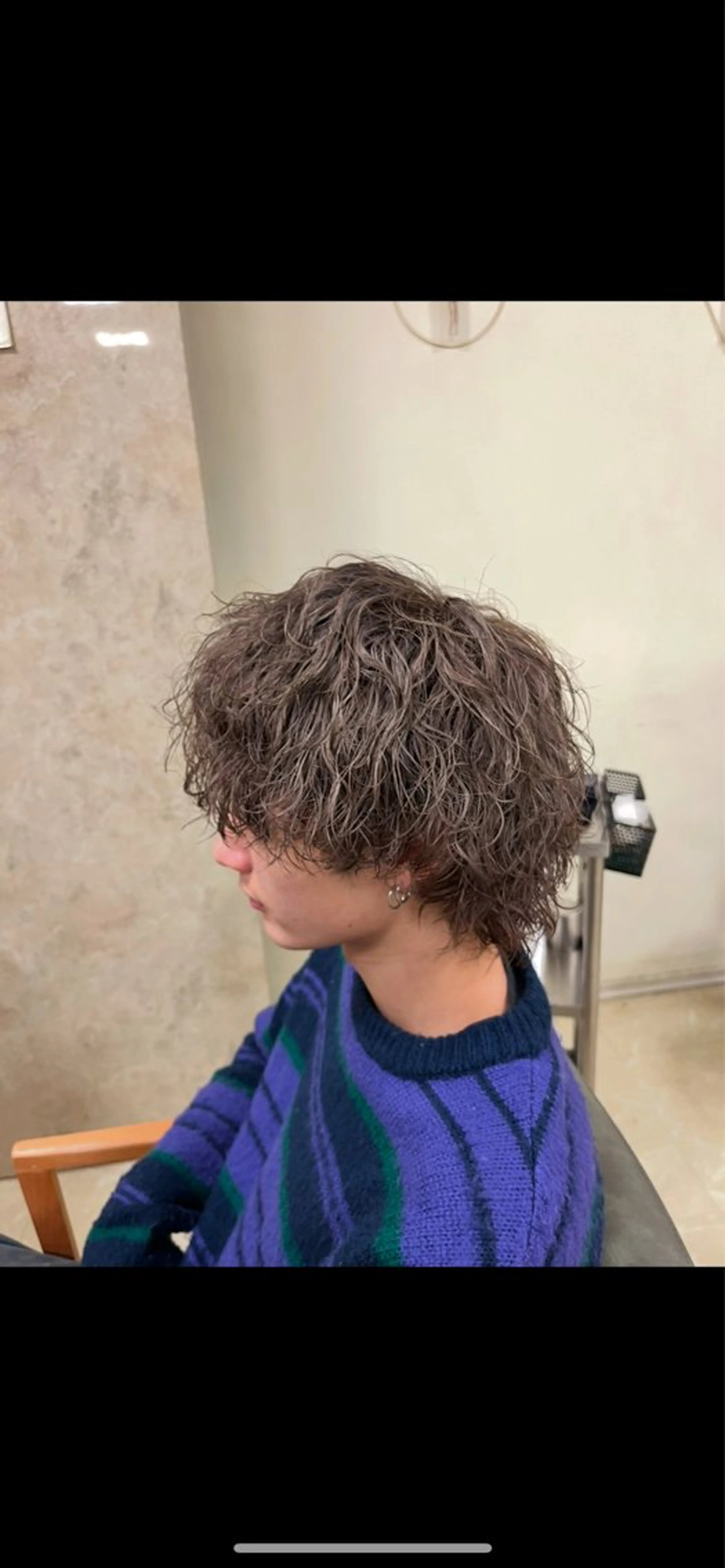 ミディアム パーマ メンズ ミディアムパーマ メンズパーマ カット ヘアカラー パーマ 心斎橋/メンズパーマ ブリーチ/ハイトーンのヘアスタイル