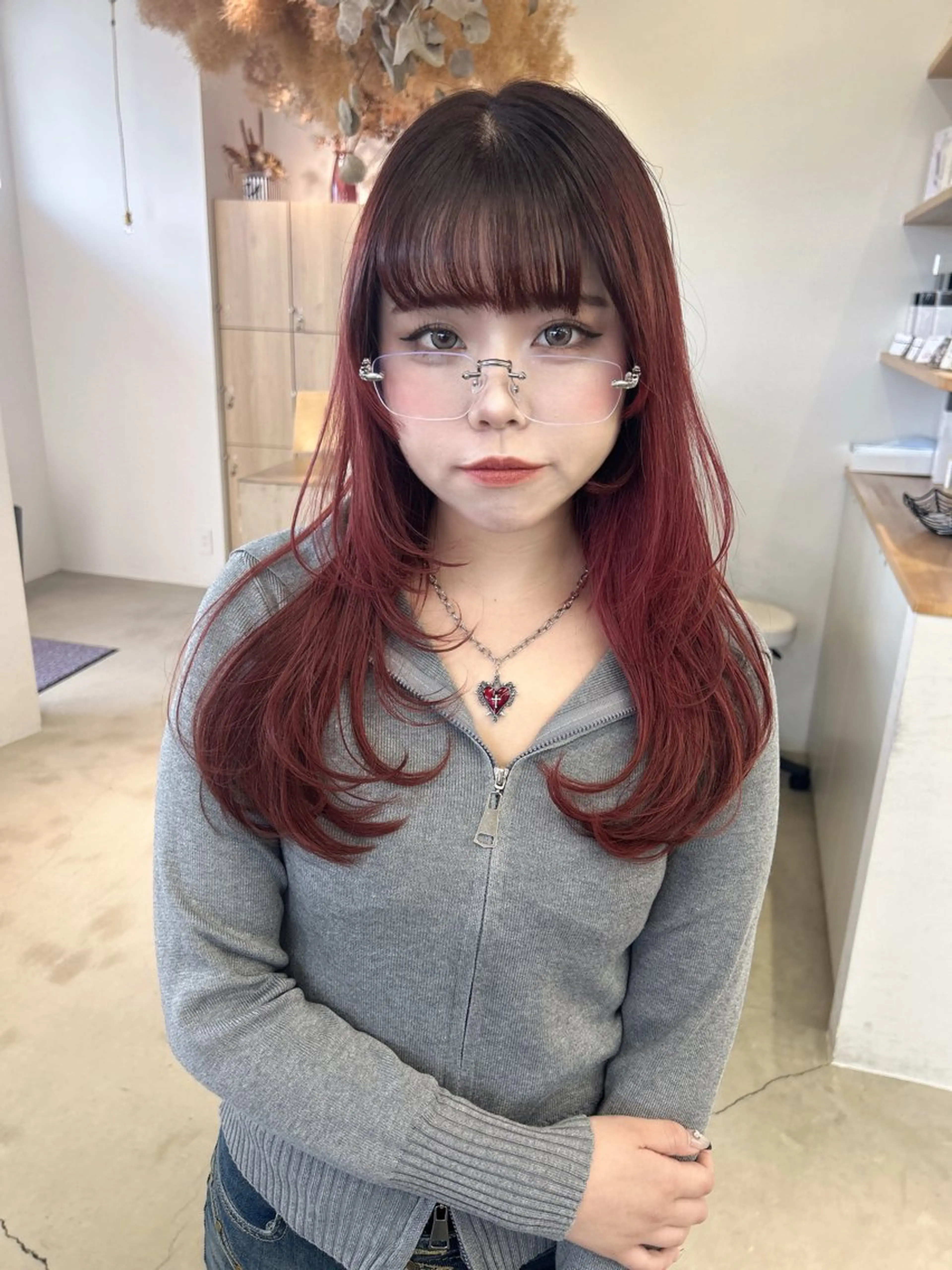 ロング カラー ロングレイヤー ブラウンカラー レッドカラー レッドブラウン 髪質改善 カット ヘアカラー トリートメント ヘッドスパ noa  🦋 ブリーチ/暖色のヘアスタイル