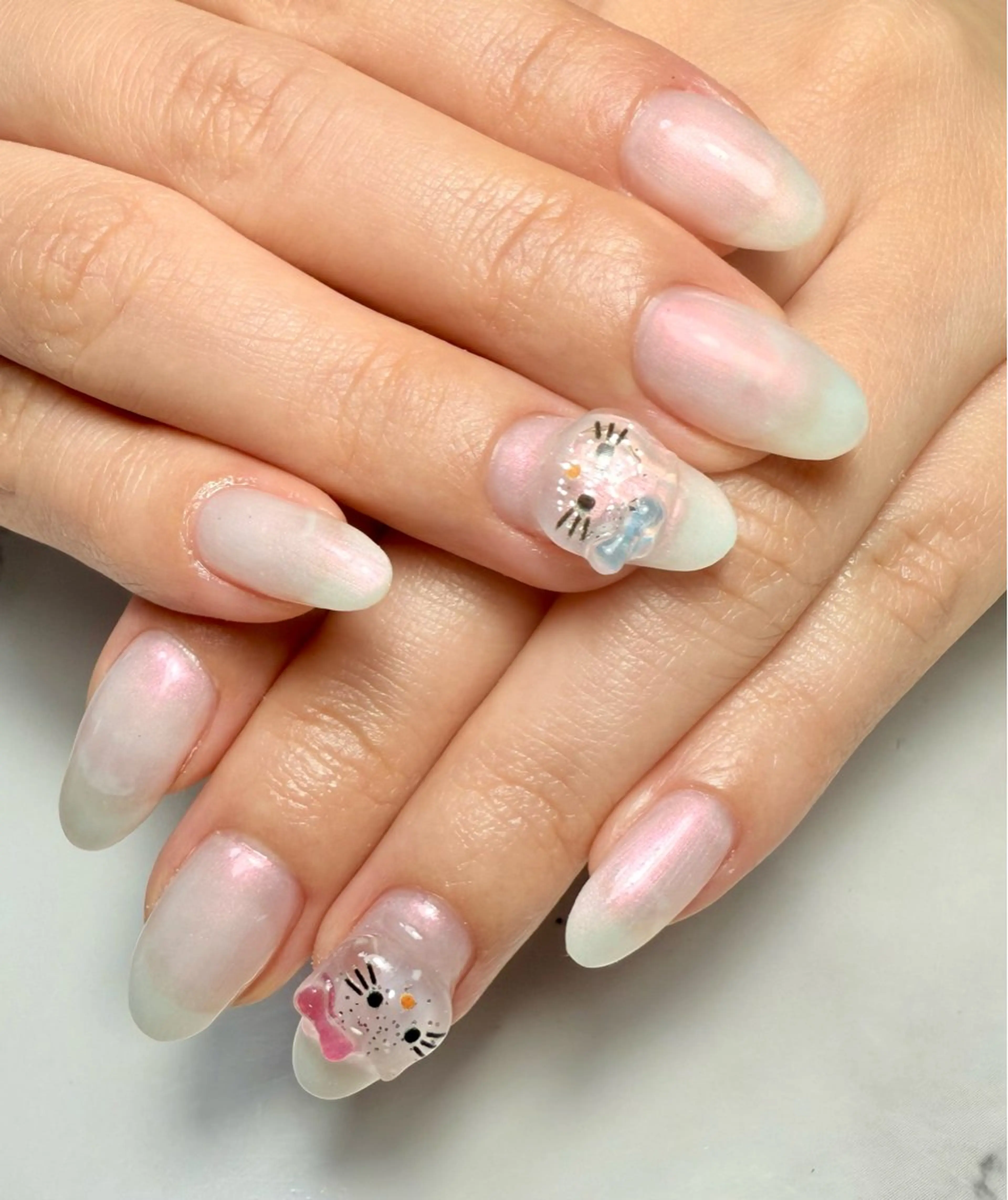 ネイル アートネイル チークネイル フレンチネイル 氷ネイル・うるうるネイル キラキラネイル M.N_ nailのネイルデザイン