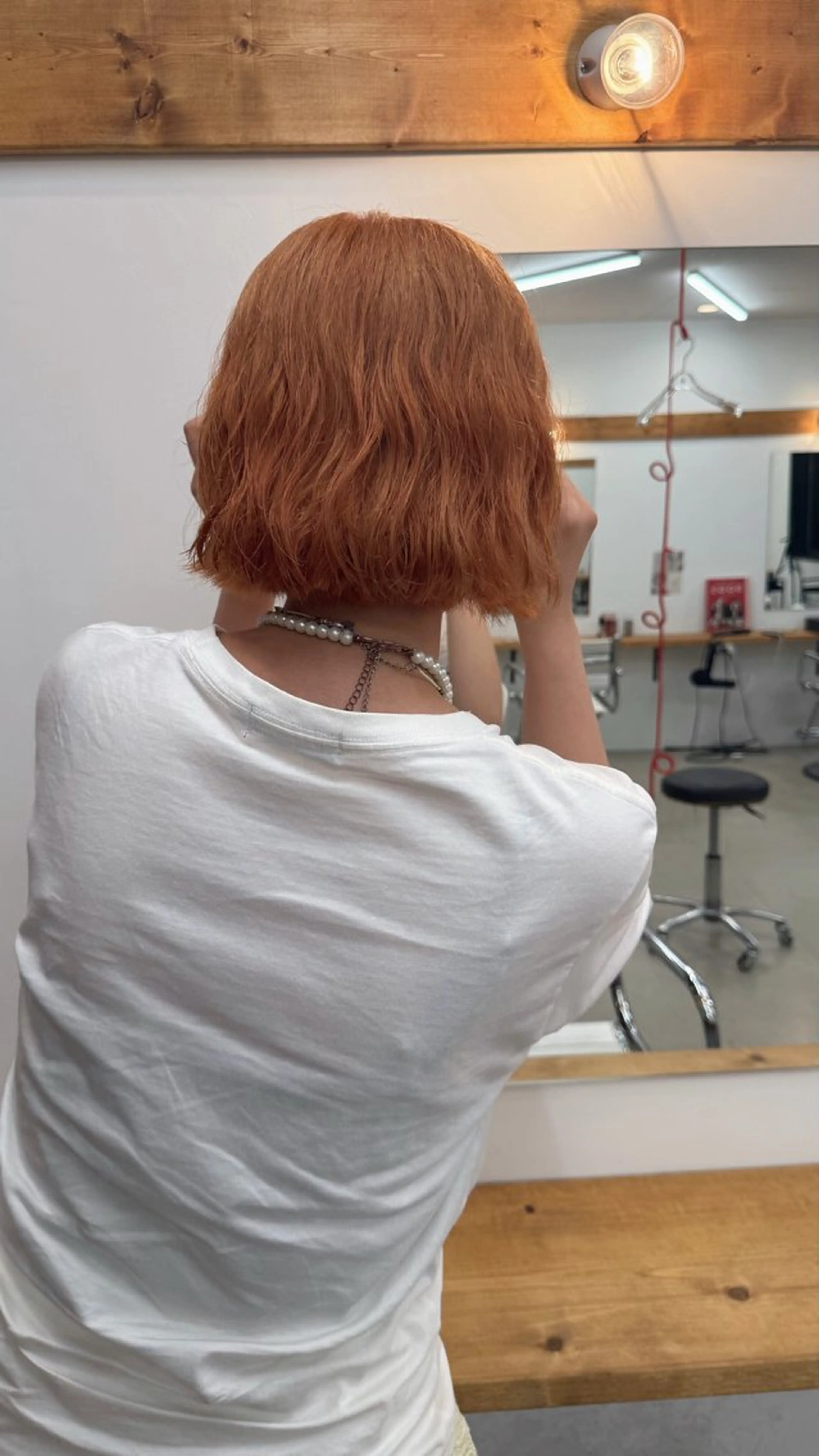 ミディアム カラー ベージュカラー ブリーチ オレンジ オレンジベージュ くせ毛 ヘアカラー QUARTE所属・りん 🍀8月の モデル様募集中です◎のヘアスタイル