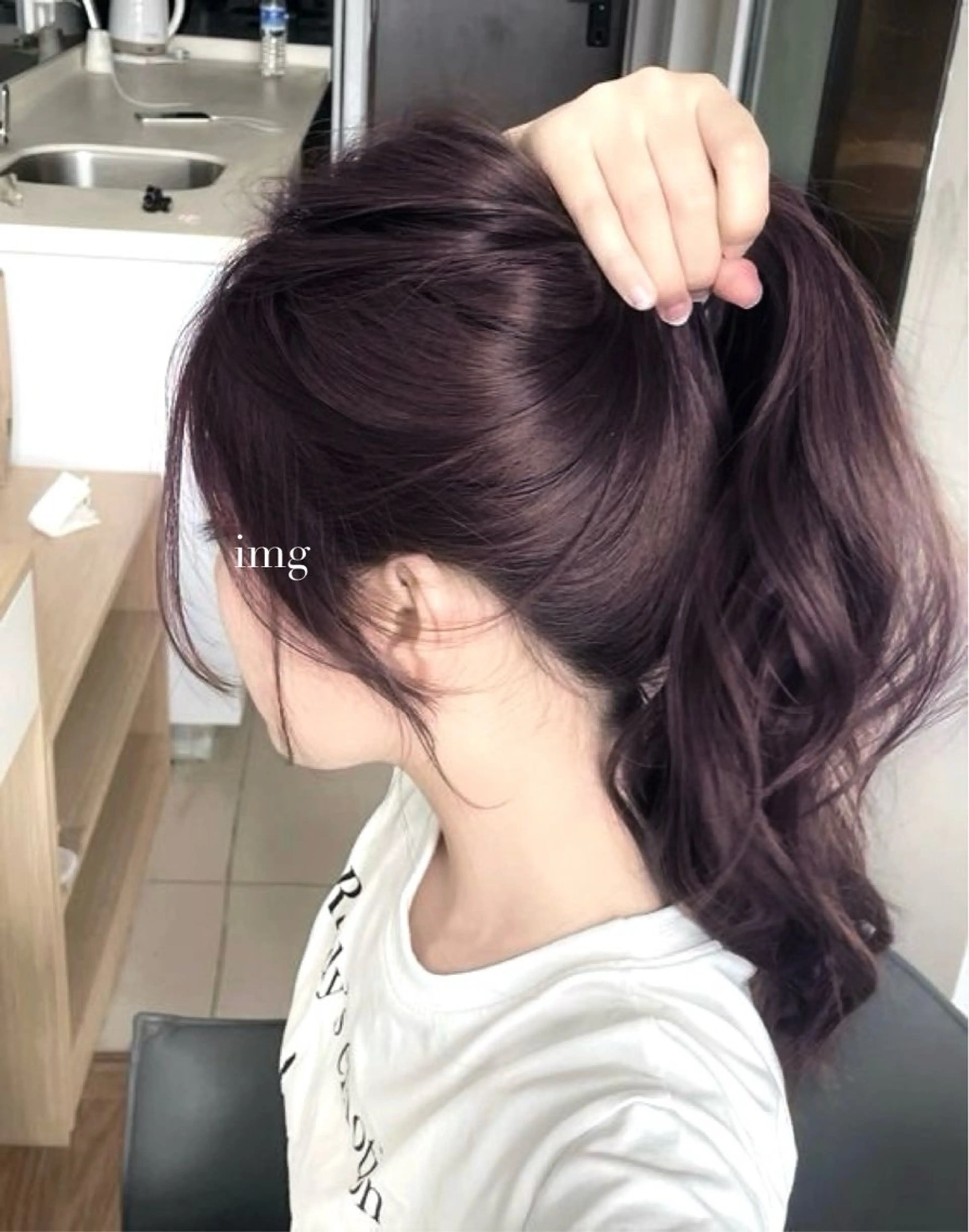 ロング カラー ヘアアレンジ ブリーチ ケアブリーチ ダブルカラー ラベンダーカラー ブリーチなしカラー ハルカ/ 表参道/透明感カラーのヘアスタイル