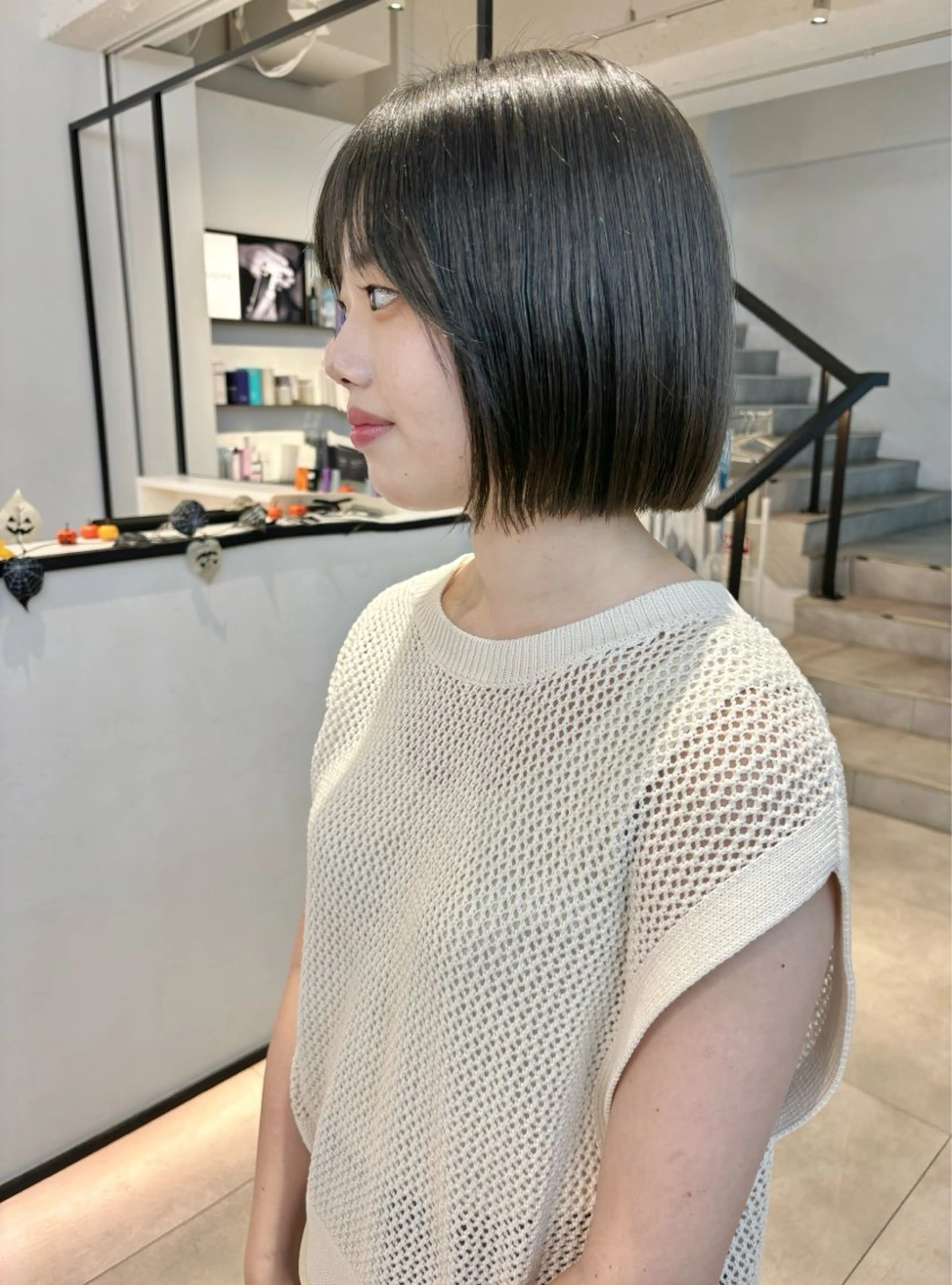 ショート カラー 黒髪 カット ヘアカラー Kureha/ネイル レイヤー/酸性縮毛のヘアスタイル