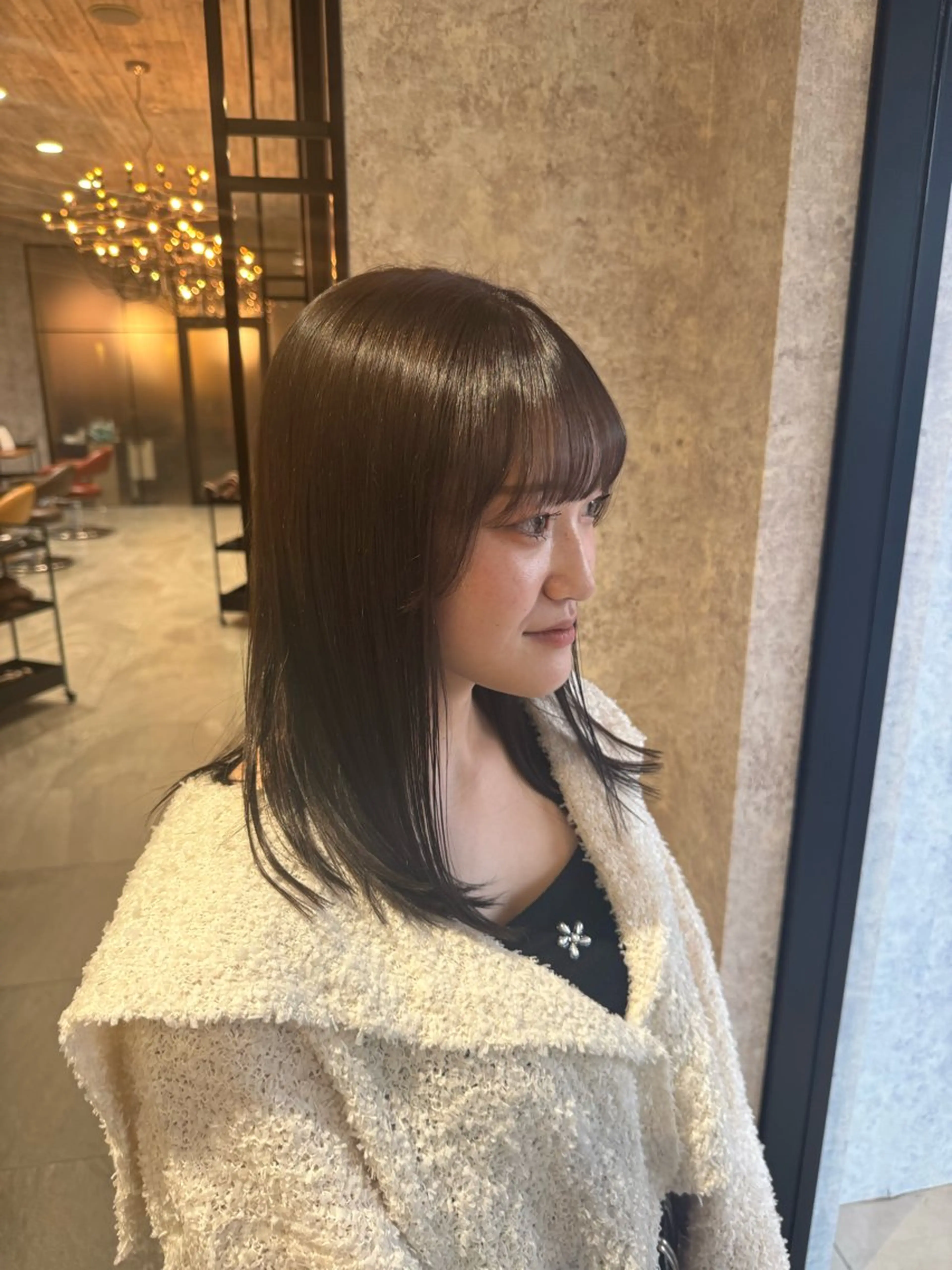 ミディアム 縮毛矯正 縮毛矯正 earth中野山 村松　和磨のヘアスタイル