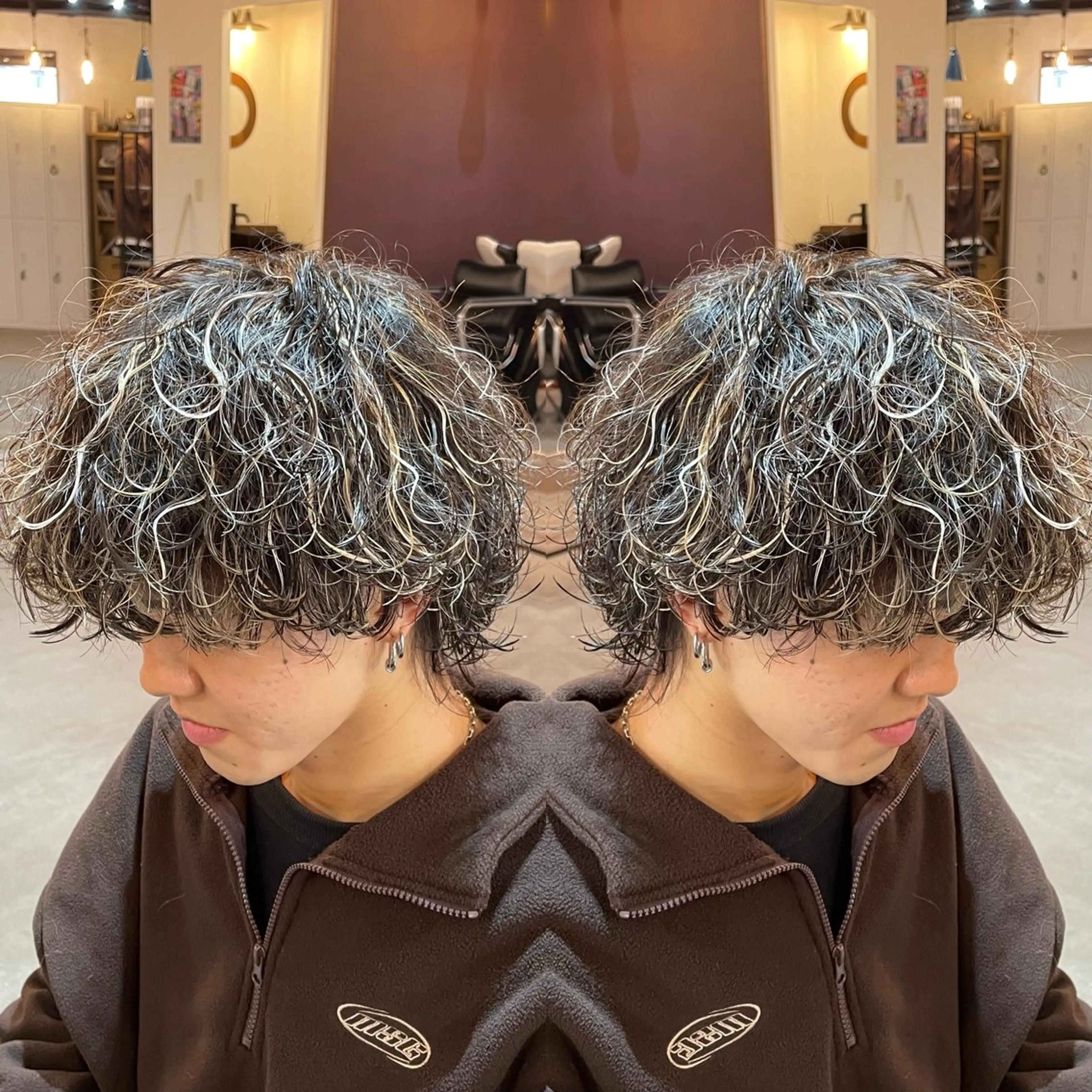 カラー パーマ メンズ カット ヘアカラー パーマ メンズパーマの達人 大久保∞🇰🇷のヘアスタイル