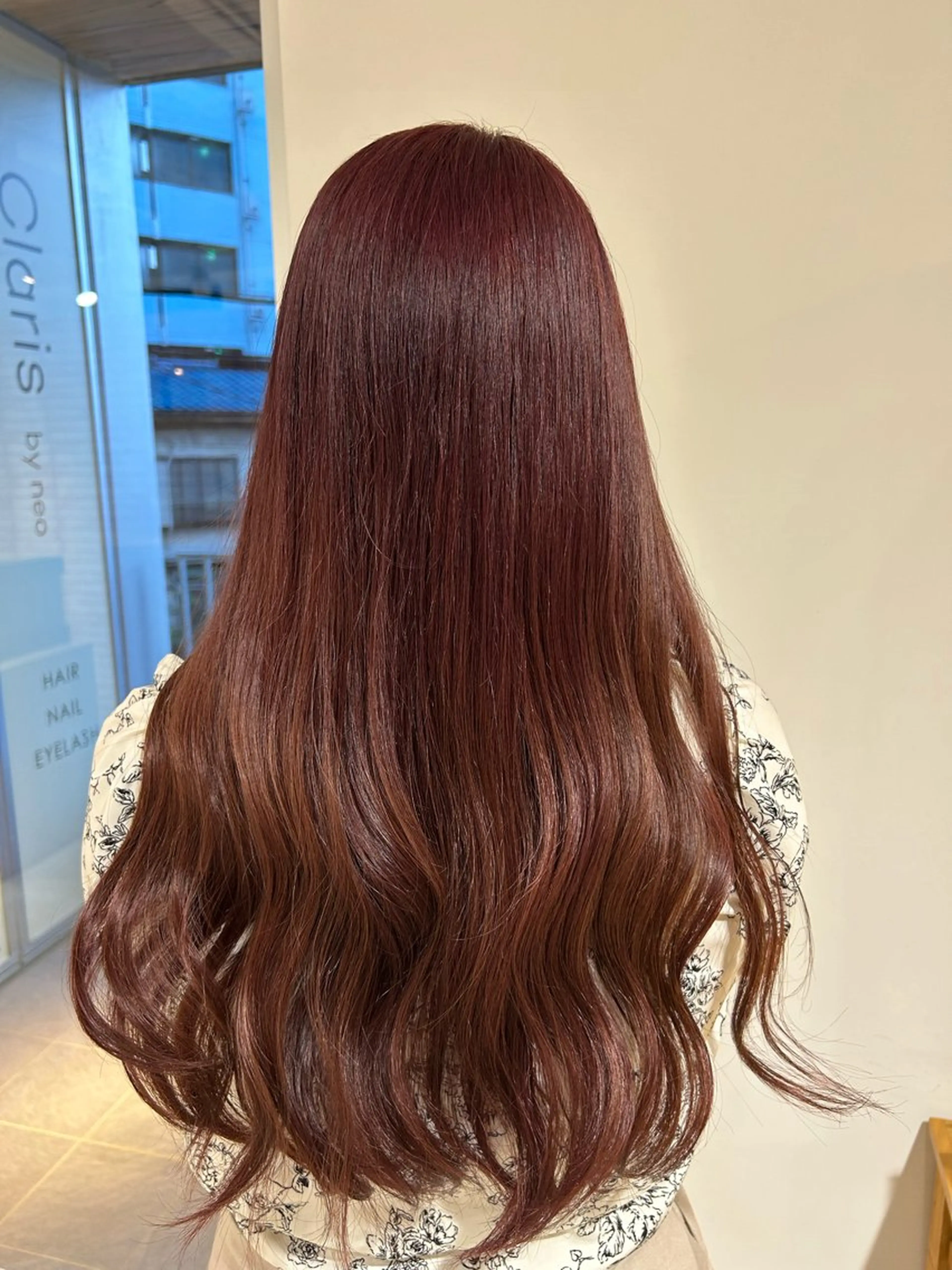 ロング カラー ベージュカラー ピンクカラー ピンクベージュ 関口 桃花🌷 暖色カラーのヘアスタイル