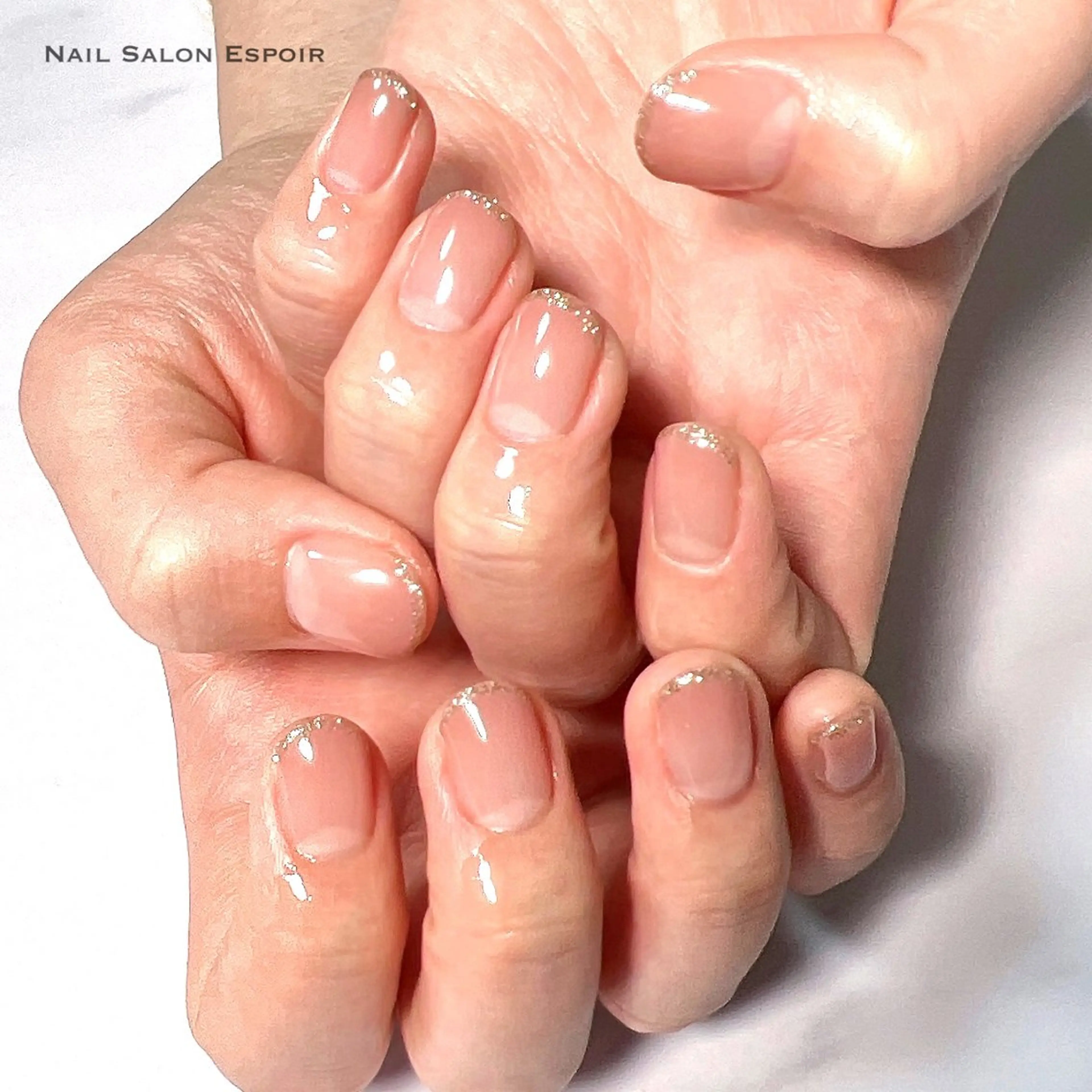 ネイル フレンチネイル グラデーション ラメ(グリッター) ハンドネイル Nail Salon Espoir所属・Nail Salon Espoirのネイルデザイン
