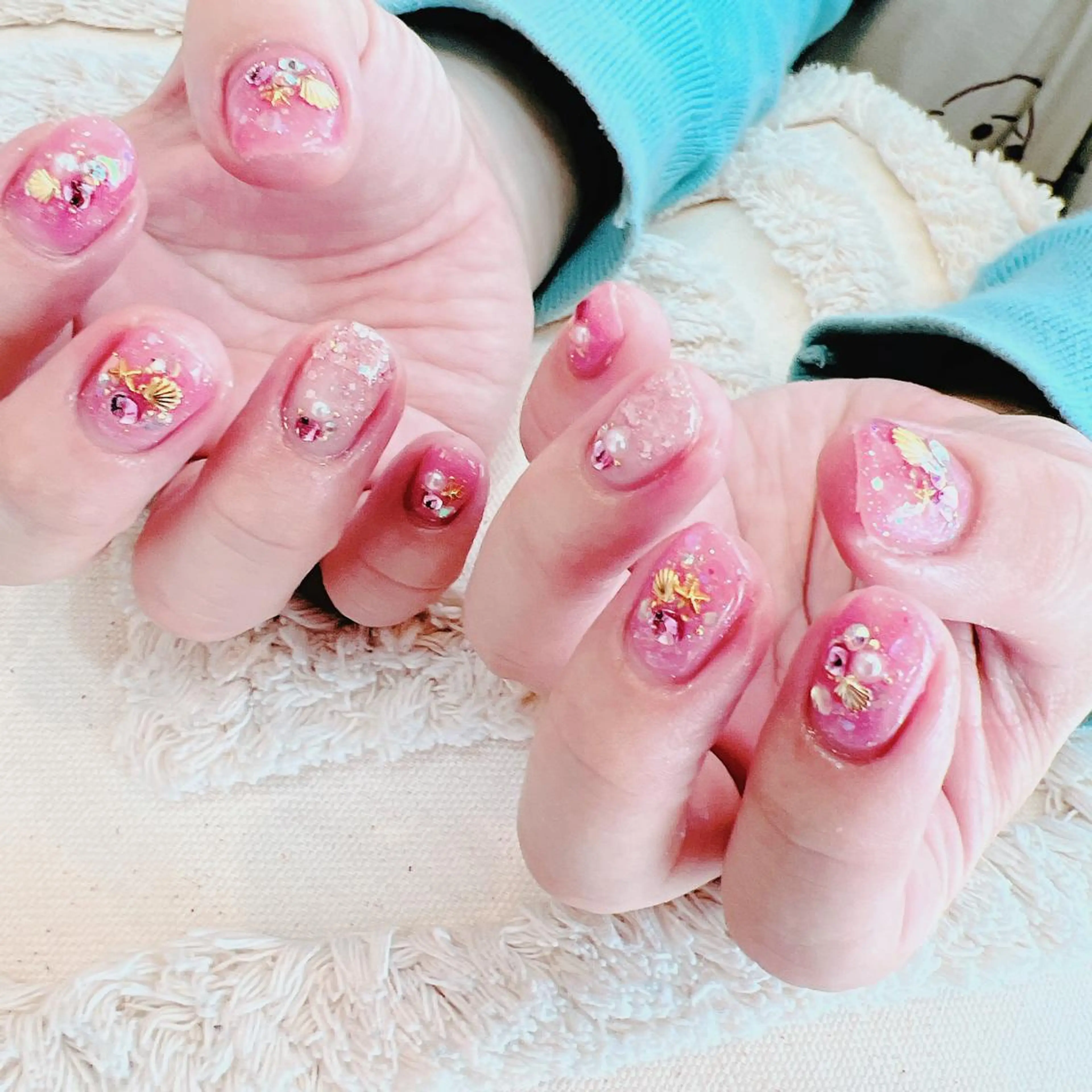 ネイル ピンク 夏ネイル ハンドネイル Minion所属・北浦和minion YUKIのマツエク・マツパデザイン