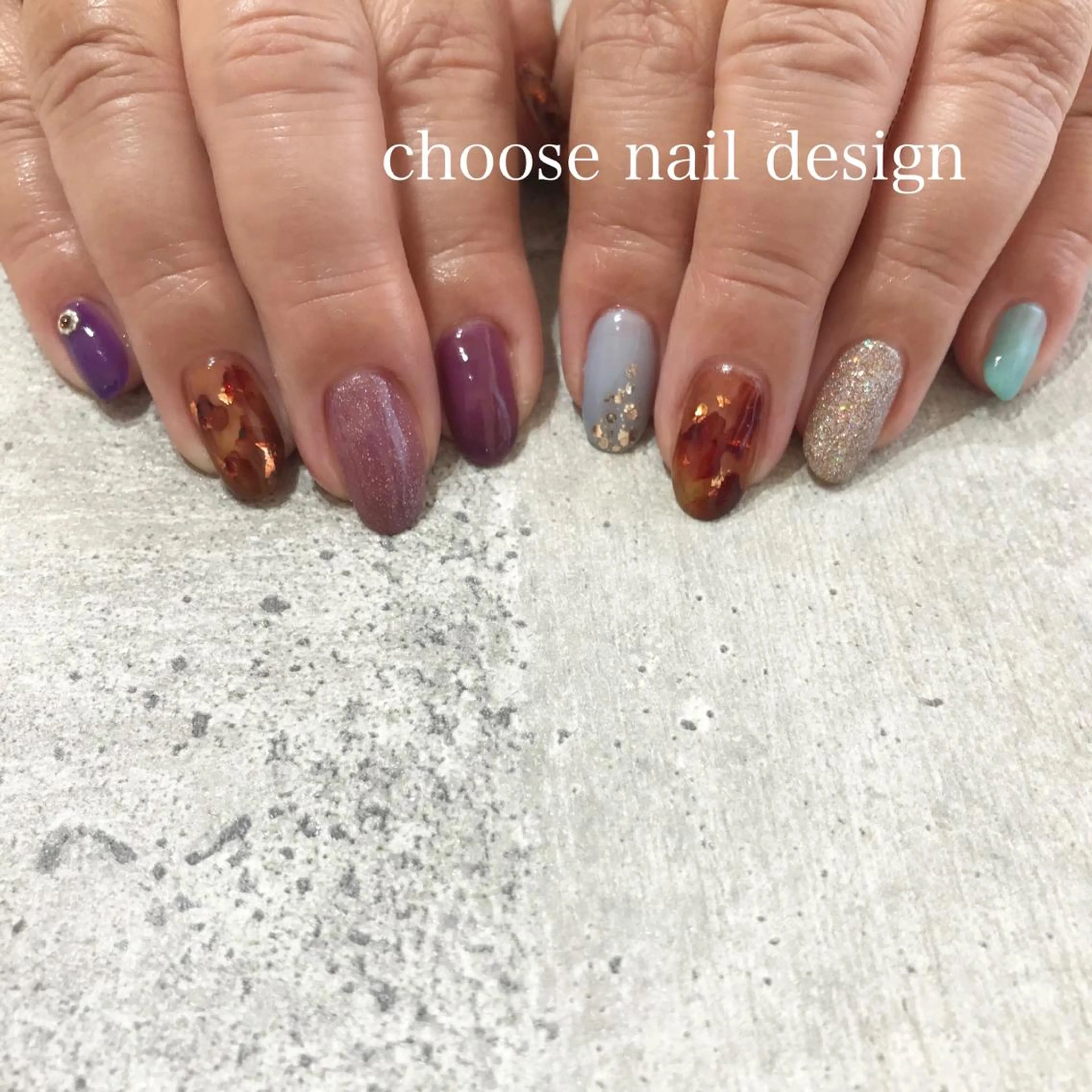 ネイル べっ甲ネイル ラメ(グリッター) choose naildesignのネイルデザイン