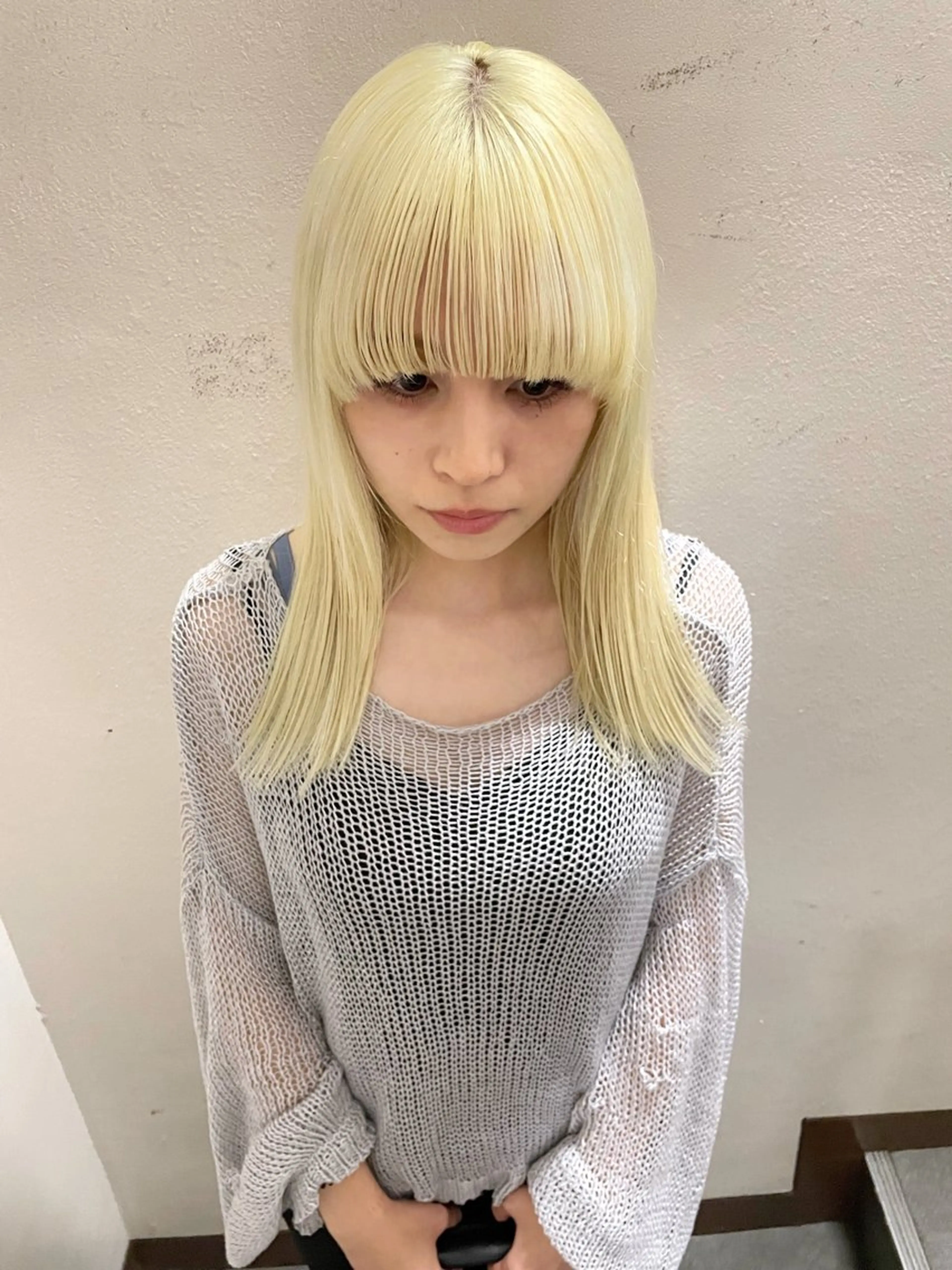 ミディアム カラー ヘアアレンジ カット ヘアカラー トリートメント 丸山渉/パーマ エフェクトブリーチのヘアスタイル