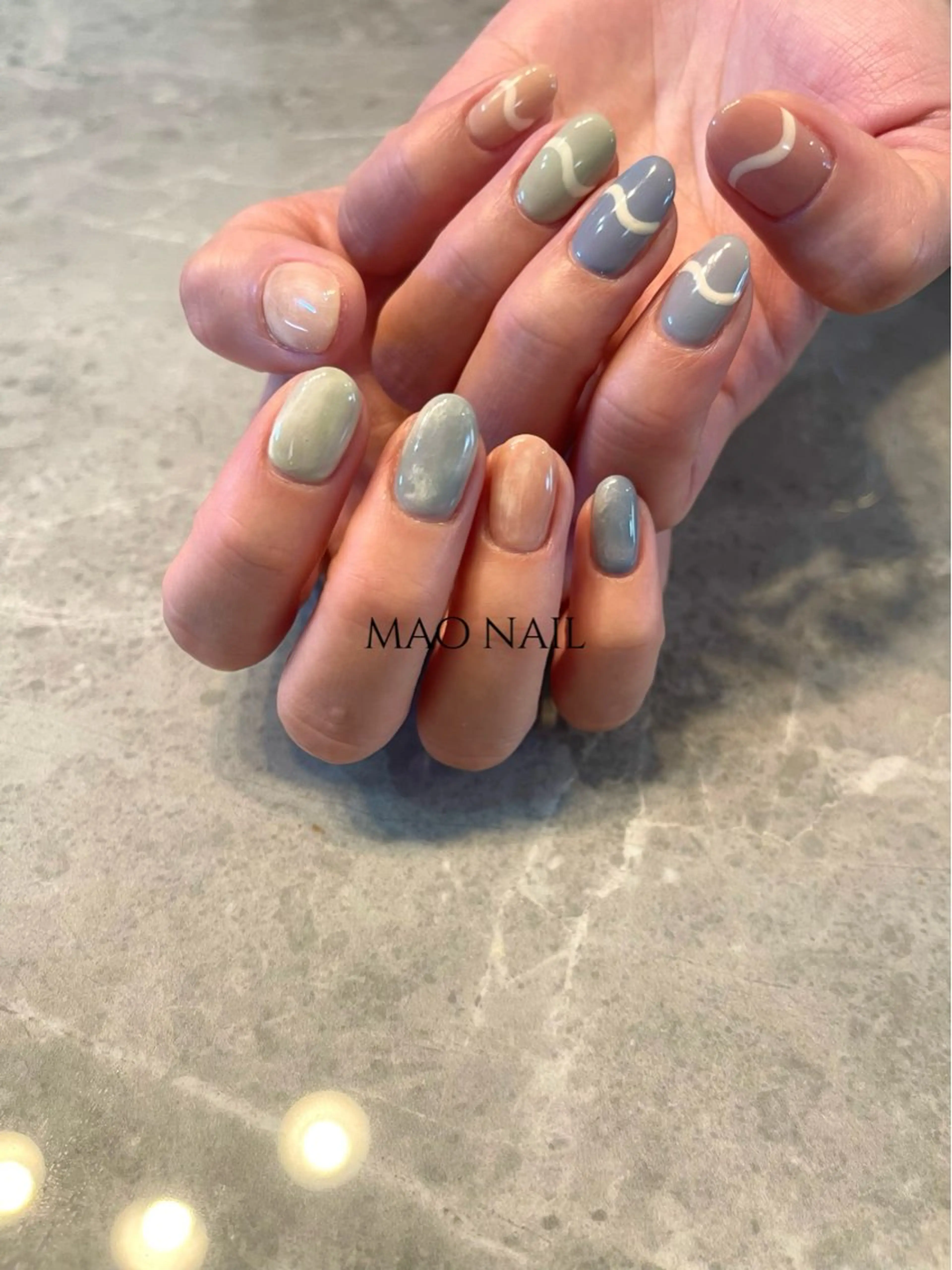 ミディアム ハンドネイル ＆MERCI所属・&MERCI nail maoのネイルデザイン