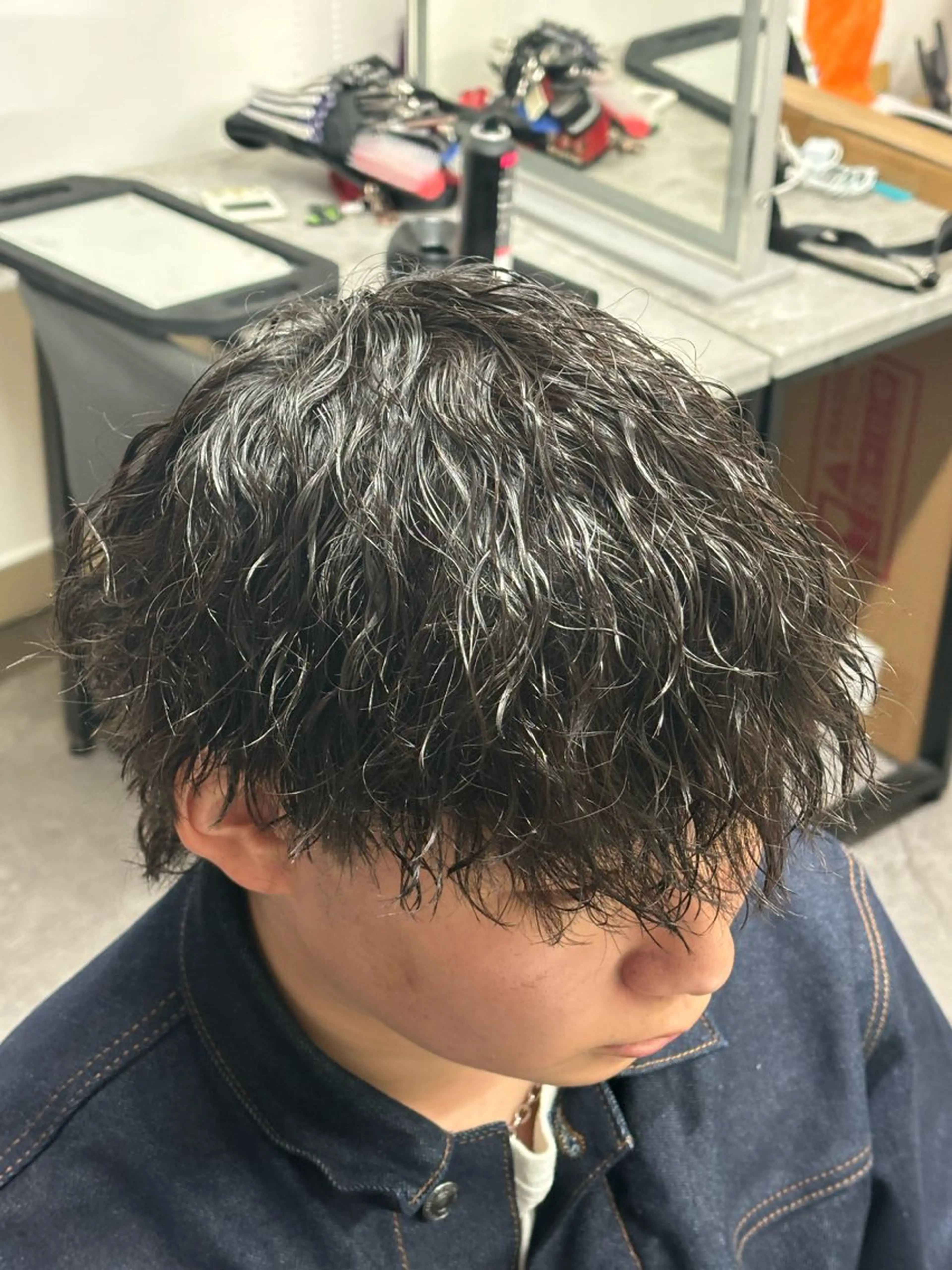 ショート パーマ メンズ カット パーマ ヘアセット メンズ/パーマ特化/ 町田/naokiのヘアスタイル