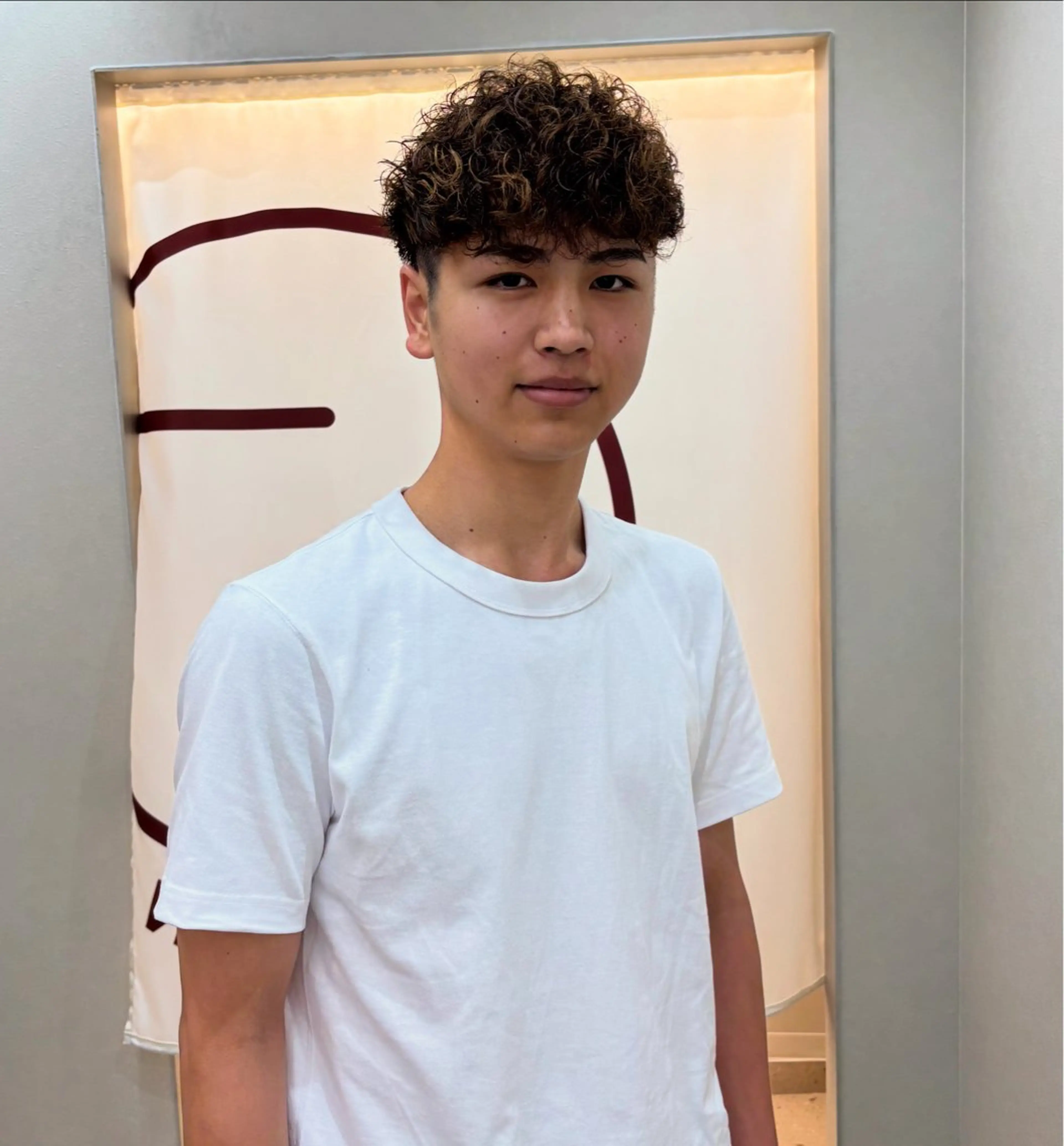 カラー パーマ メンズ カット パーマ 渡 汐音のヘアスタイル