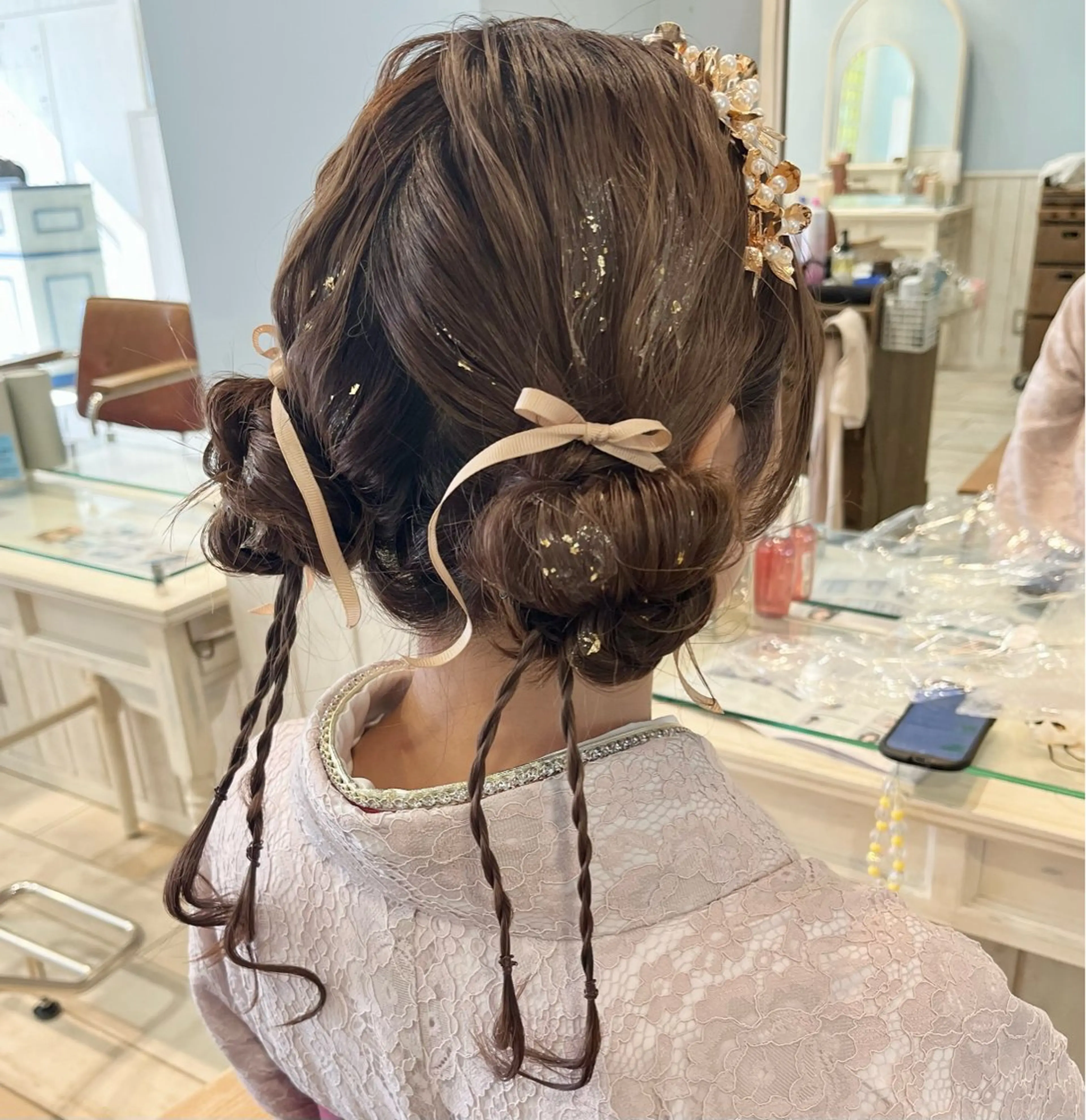 ヘアアレンジ お団子ヘア 谷本 萌のヘアスタイル