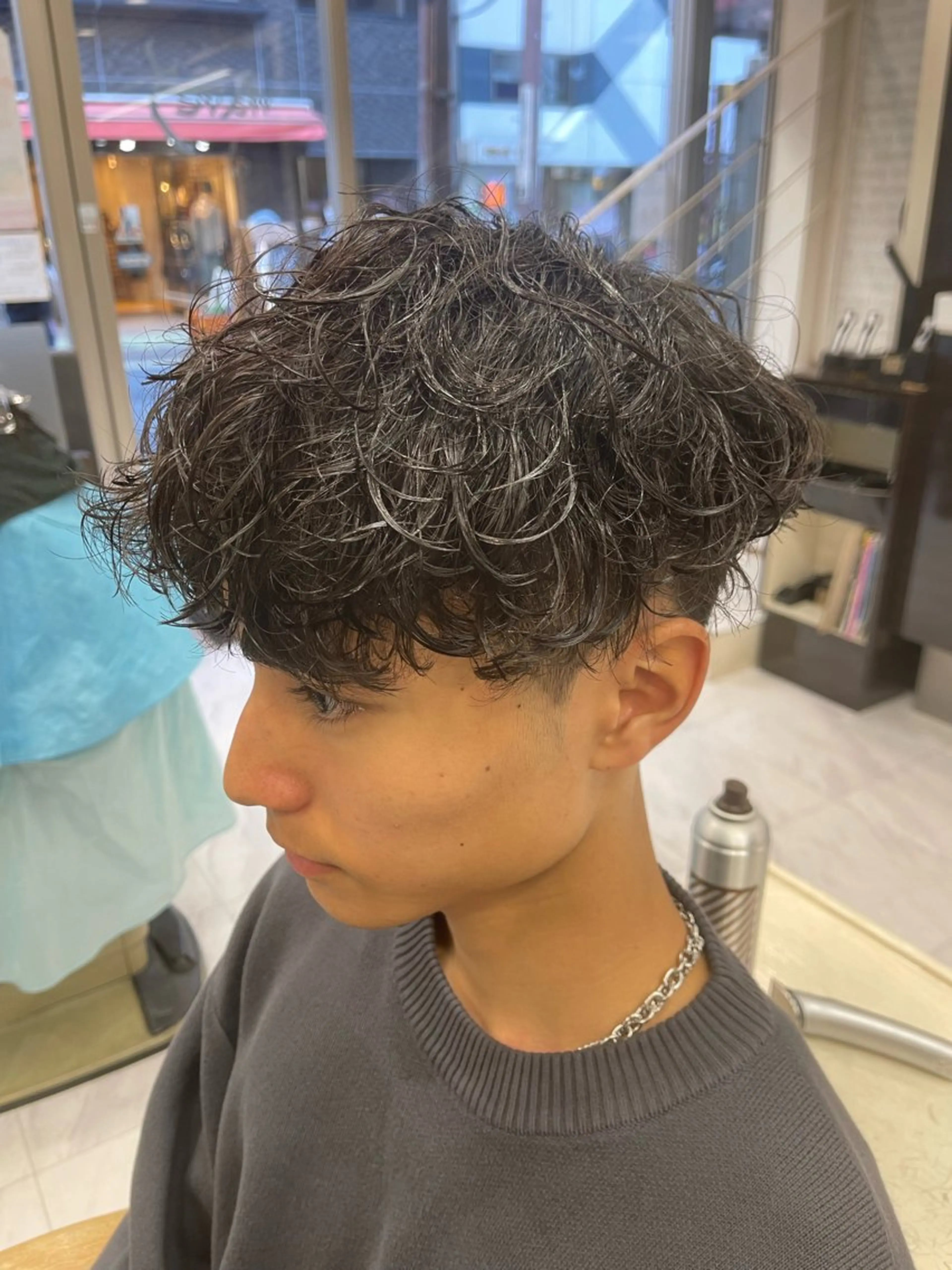 ショート パーマ メンズ メンズパーマ 波巻きパーマ カット パーマ トリートメント 🌻メンズカット 落合諒🌻のヘアスタイル
