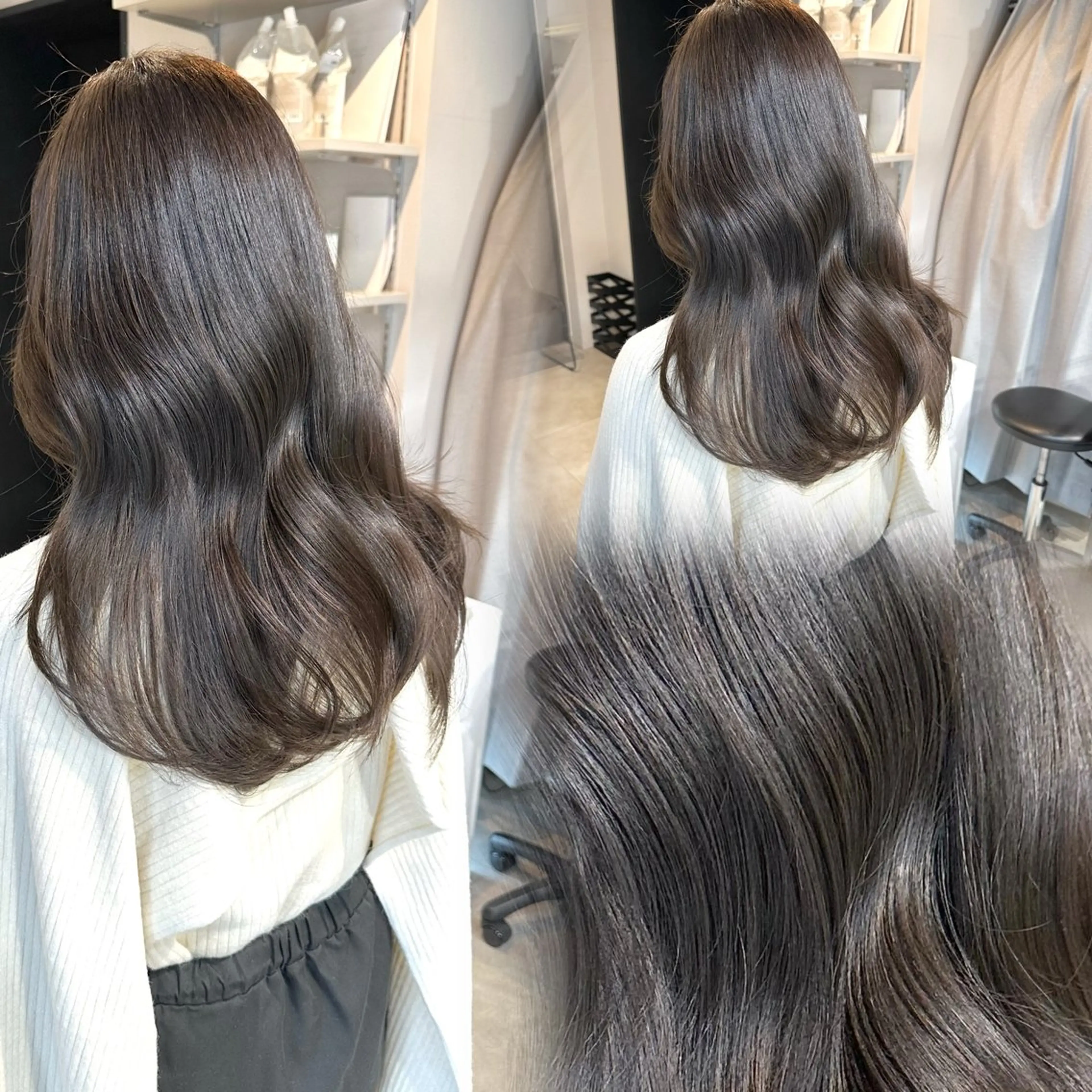 セミロング カラー 髪質改善 カット ヘアカラー KURO/ズボラでも できる韓国ヘアのヘアスタイル