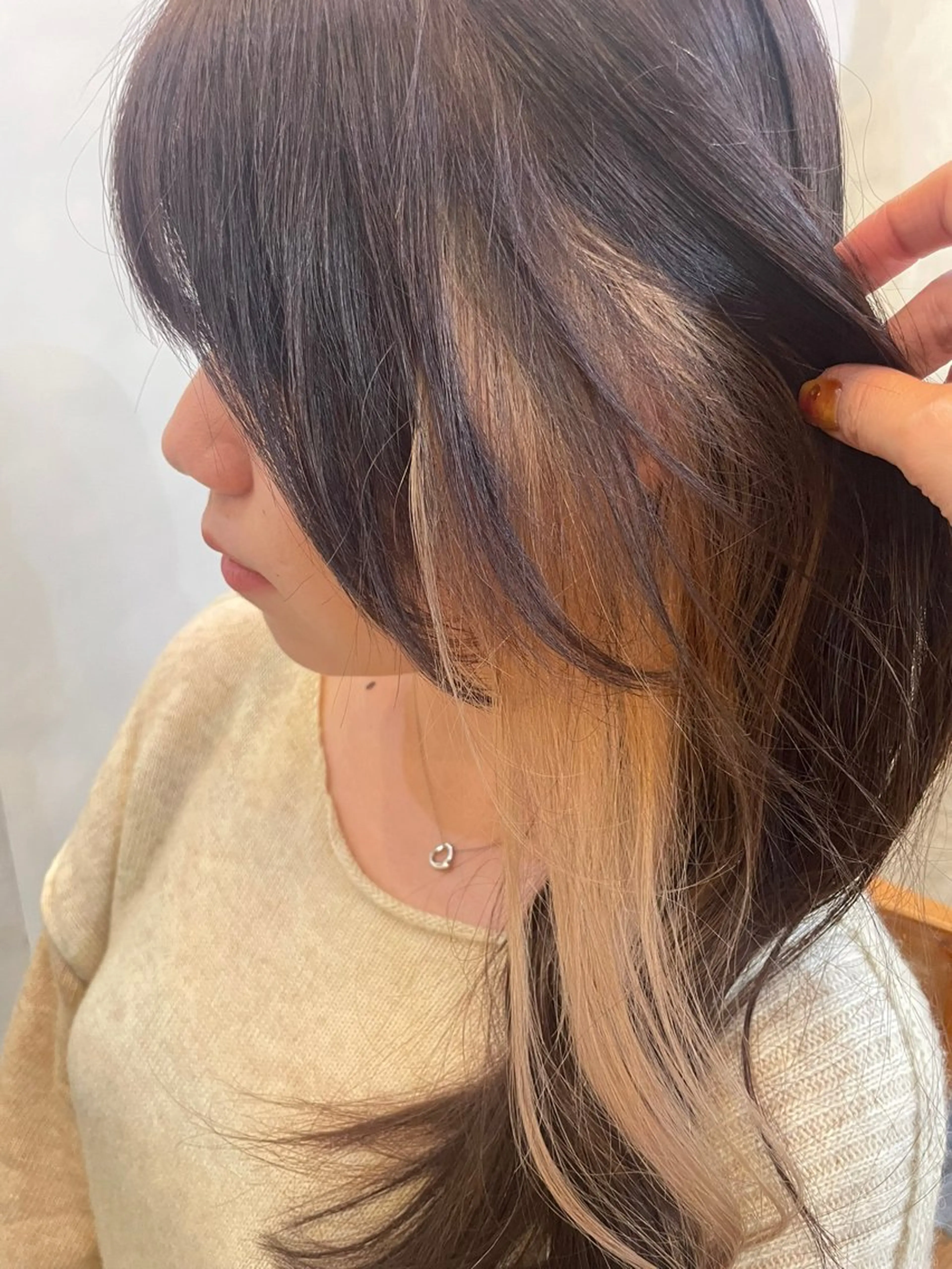 ロング シアーベージュ 似合わせカット‪// 鶴我万唯華のヘアスタイル