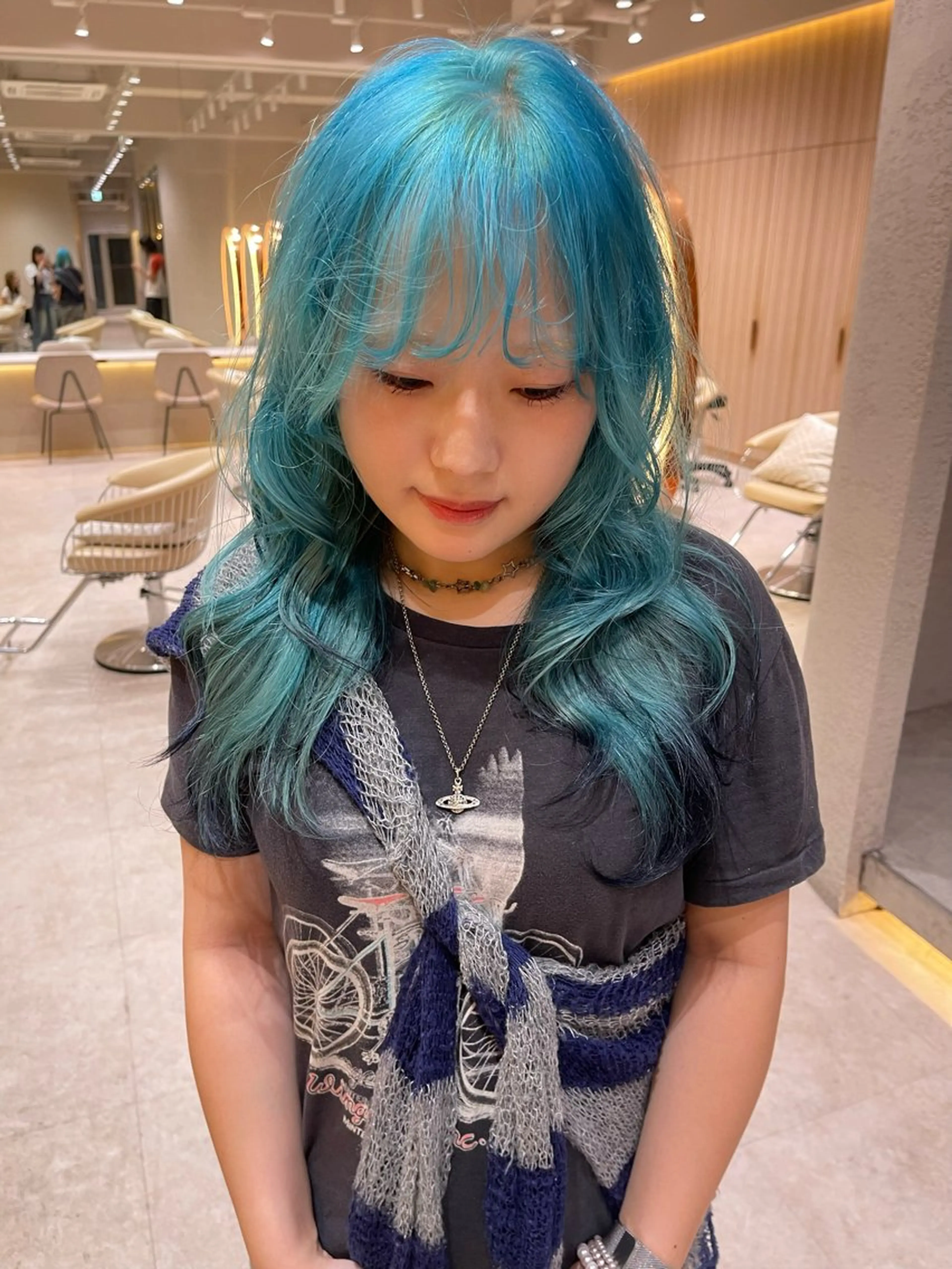 セミロング カラー ヘアカラー トリートメント 竹田 真梨子のヘアスタイル