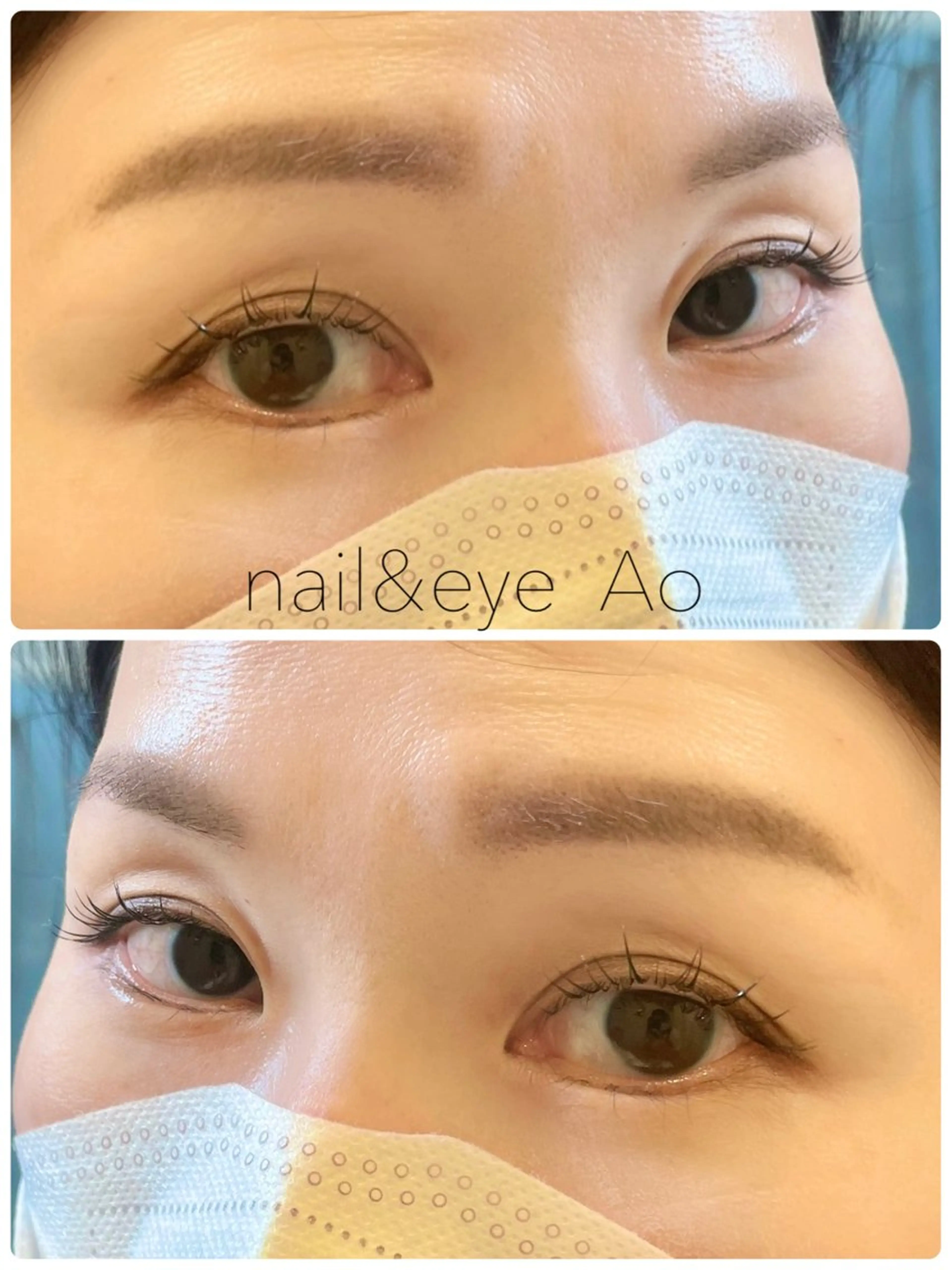 ミディアム カラー パーマ ヘアアレンジ メンズ ネイル マツエク・マツパ アイブロウ 束感まつ毛 マツパ nail&eye Aoのマツエク・マツパデザイン