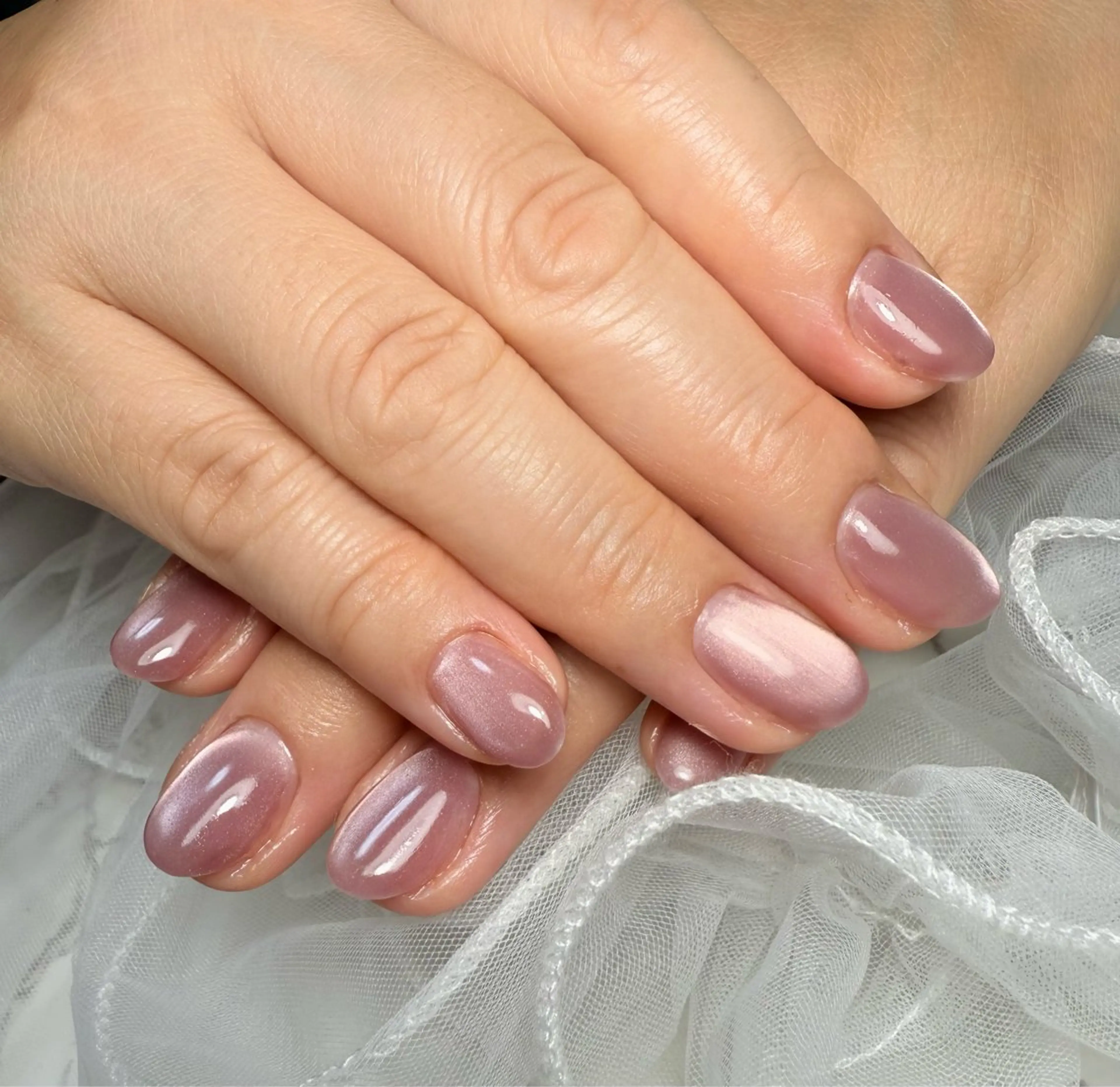 ネイル アートネイル チークネイル フレンチネイル ガラスフレンチ 氷ネイル・うるうるネイル M.N_ nailのネイルデザイン