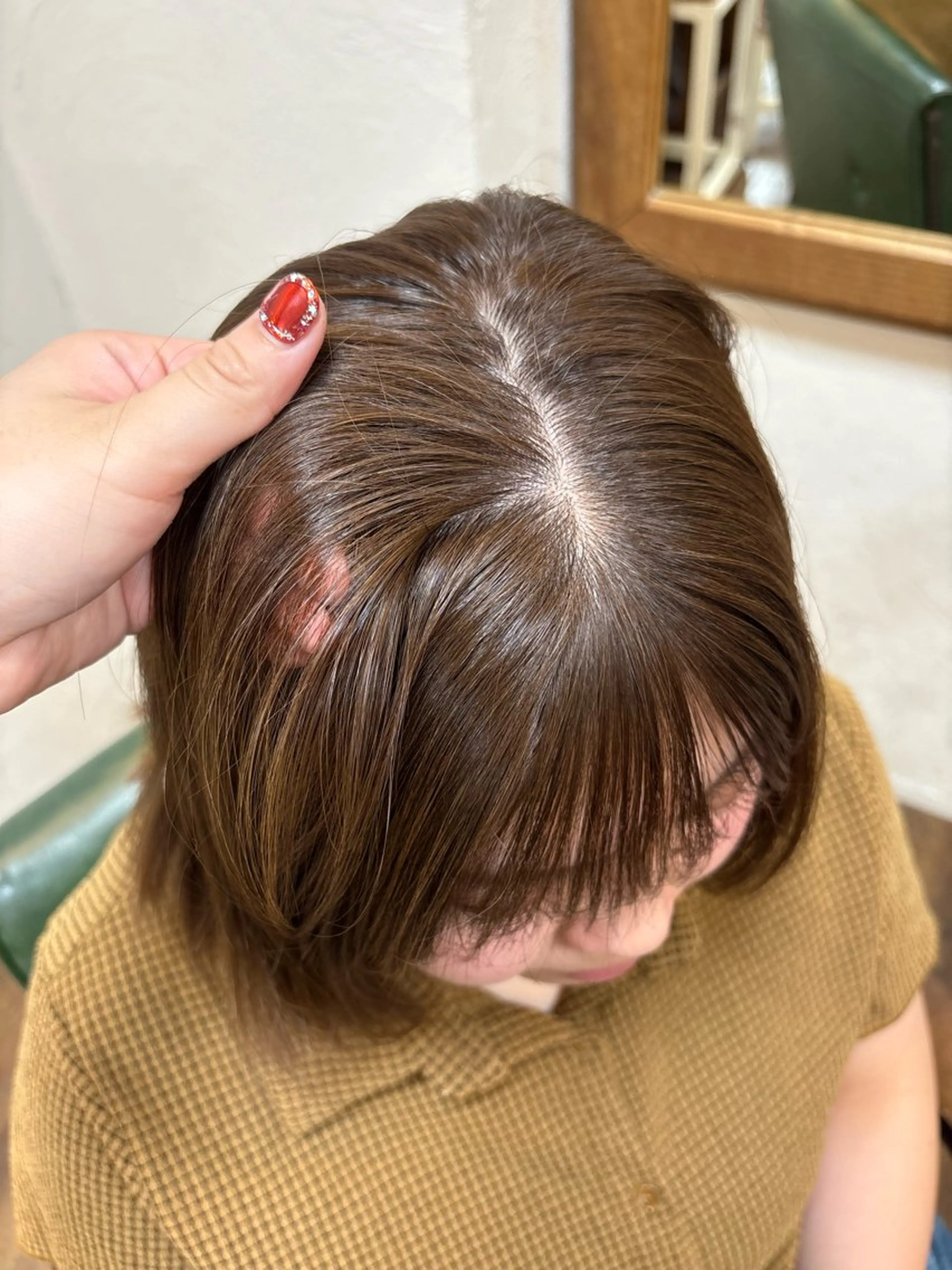 ミディアム カラー ベージュカラー chacha blanc元山のヘアスタイル