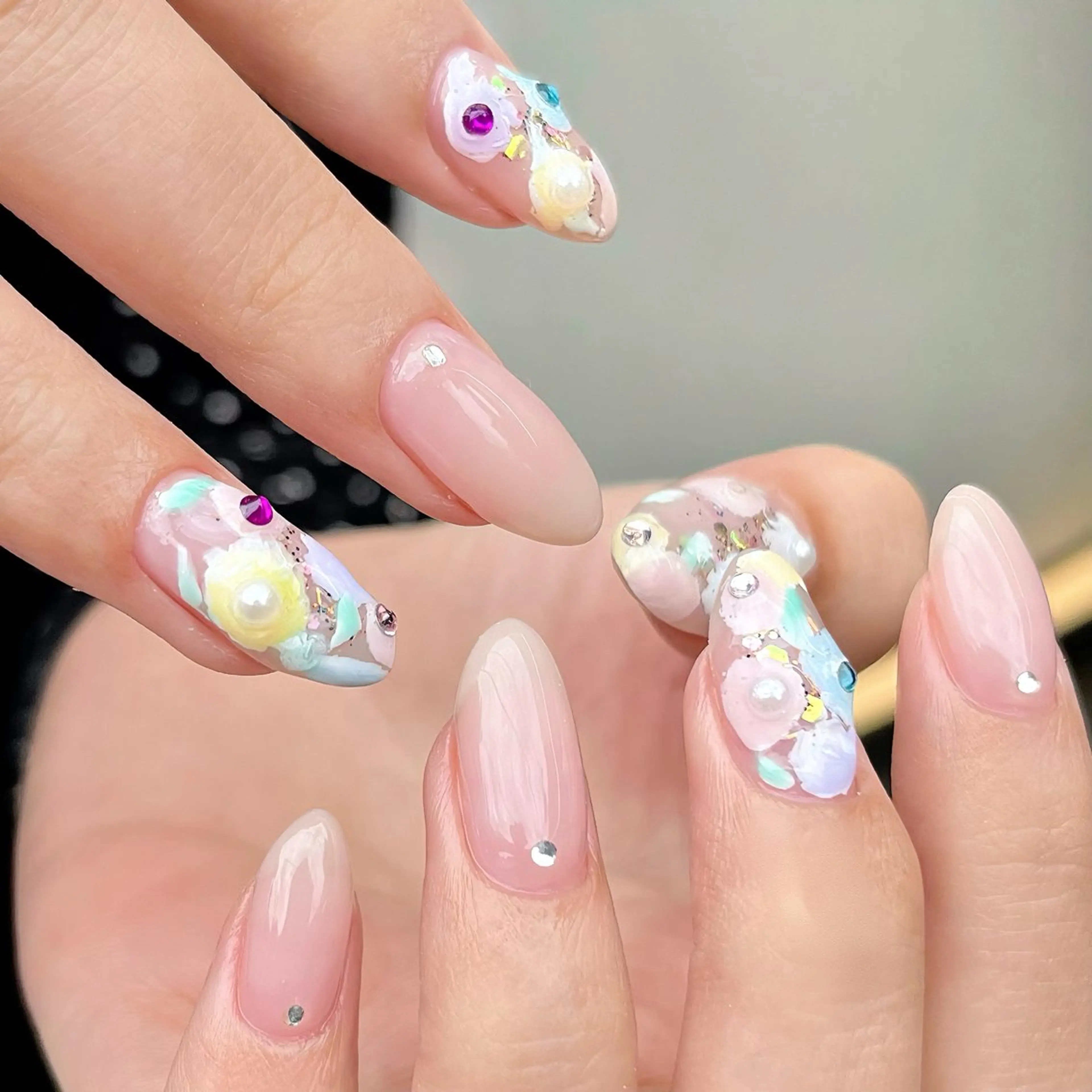 ネイル チークネイル フラッシュネイル フラワーネイル マグネットネイル ワンカラーネイル ハンドネイル 🫧OPELIA NAIL渋谷🫧のネイルデザイン