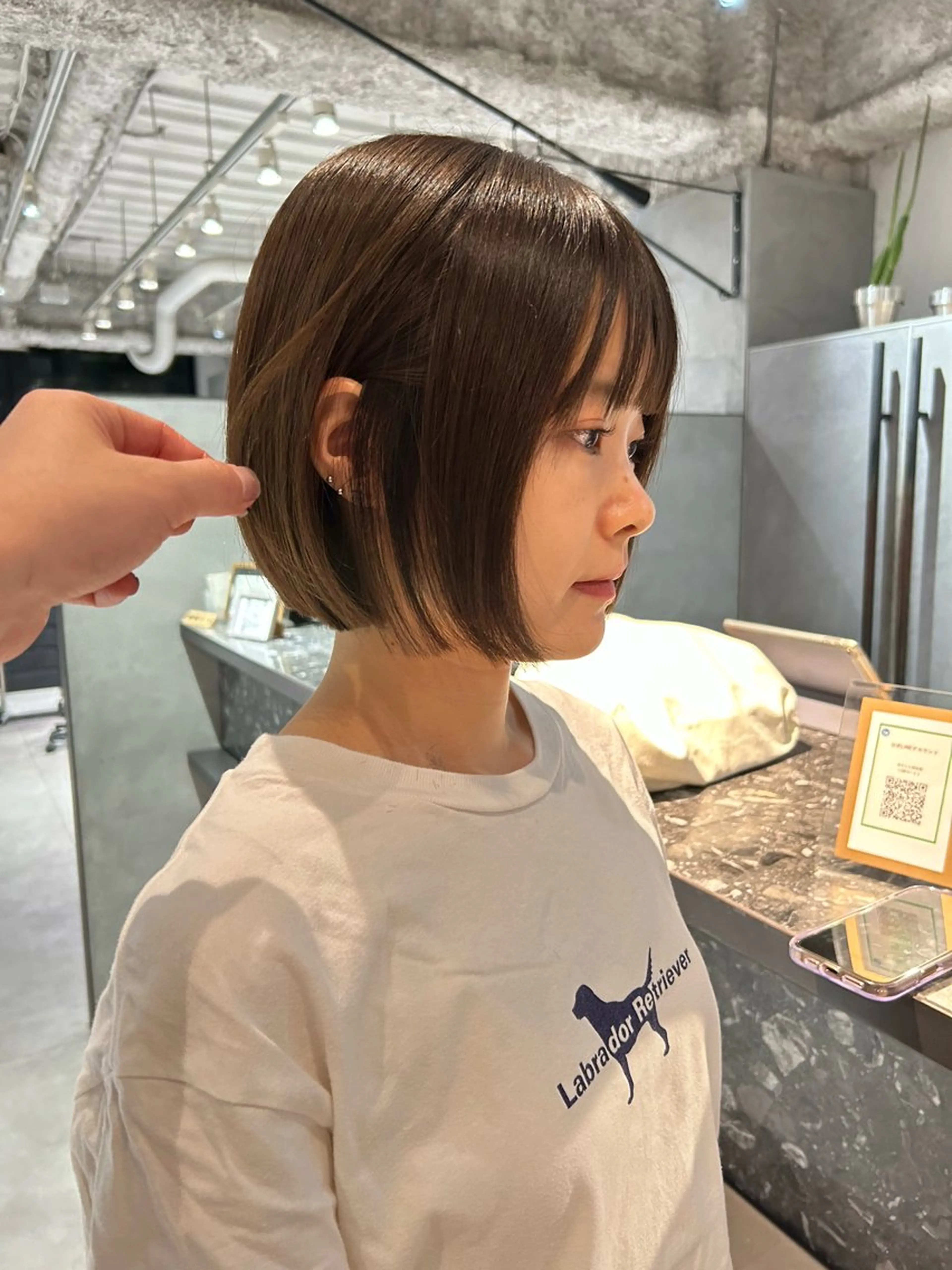 ショート 美髪矯正/艶カラー ボブ/栄/鐘ヶ江純也のヘアスタイル