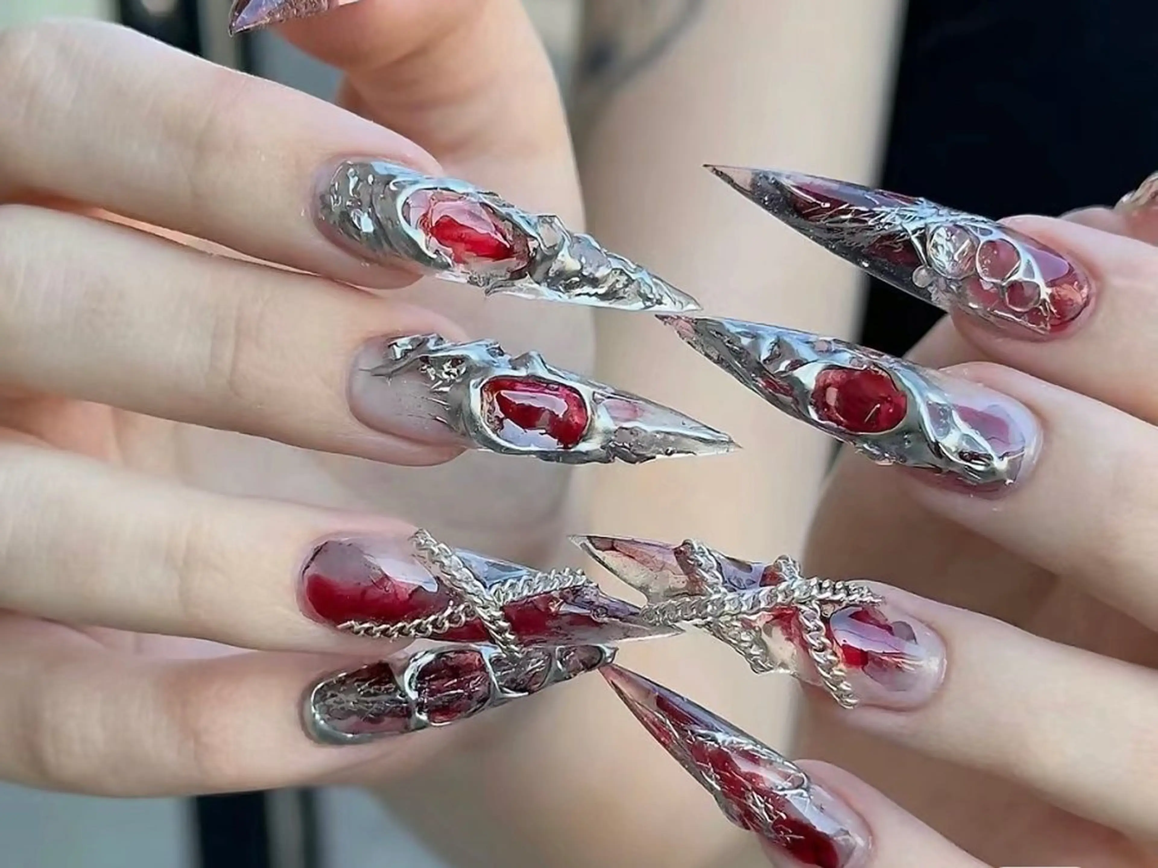 ネイル ジェルネイル ハート 韓国ネイル ニュアンスネイル パラジェル Niko nailサロンのネイルデザイン