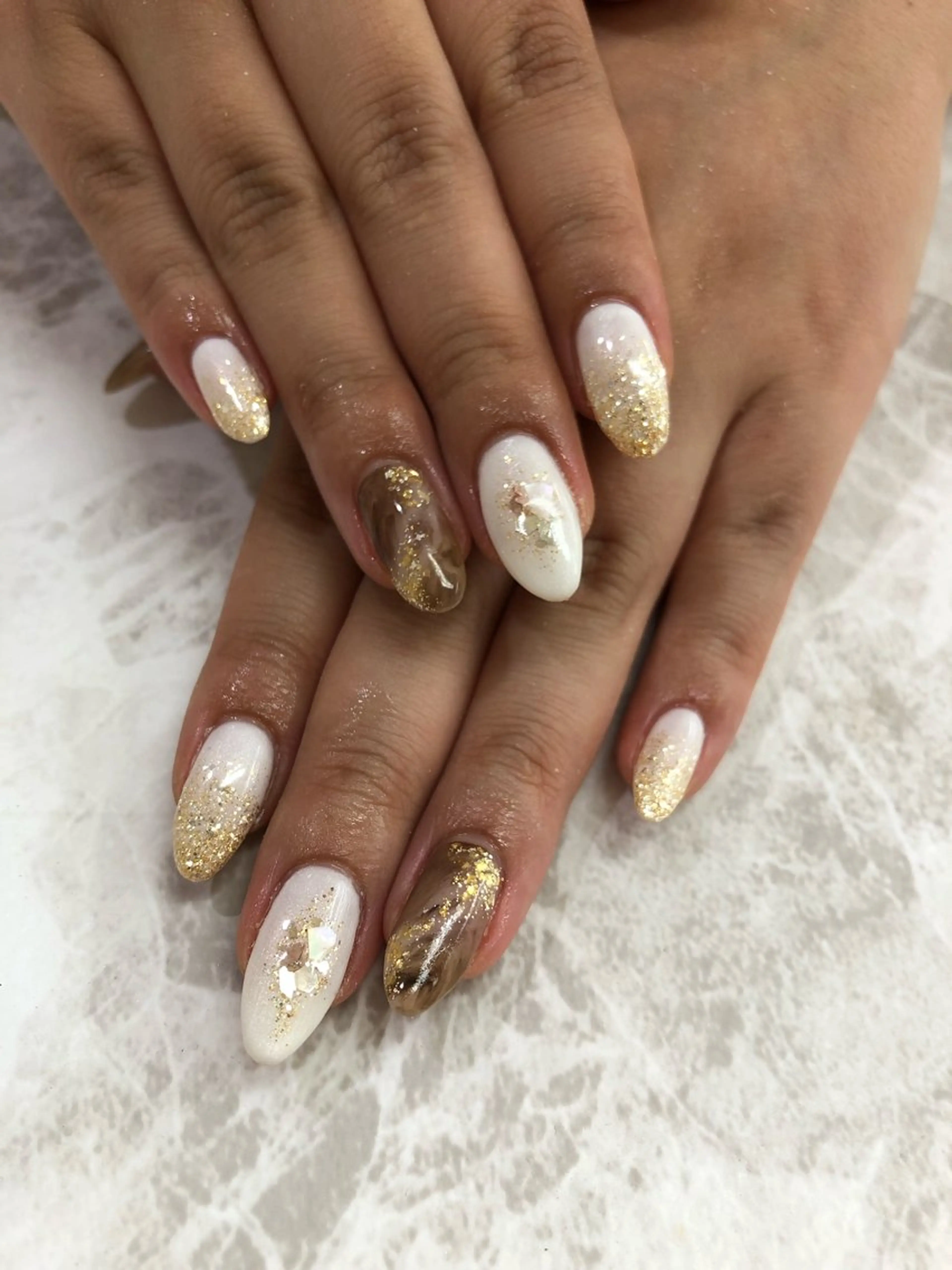 ネイル 大理石ネイル(マーブル) ニュアンスネイル 🌺Bianca立川 HAGA🌺のネイルデザイン