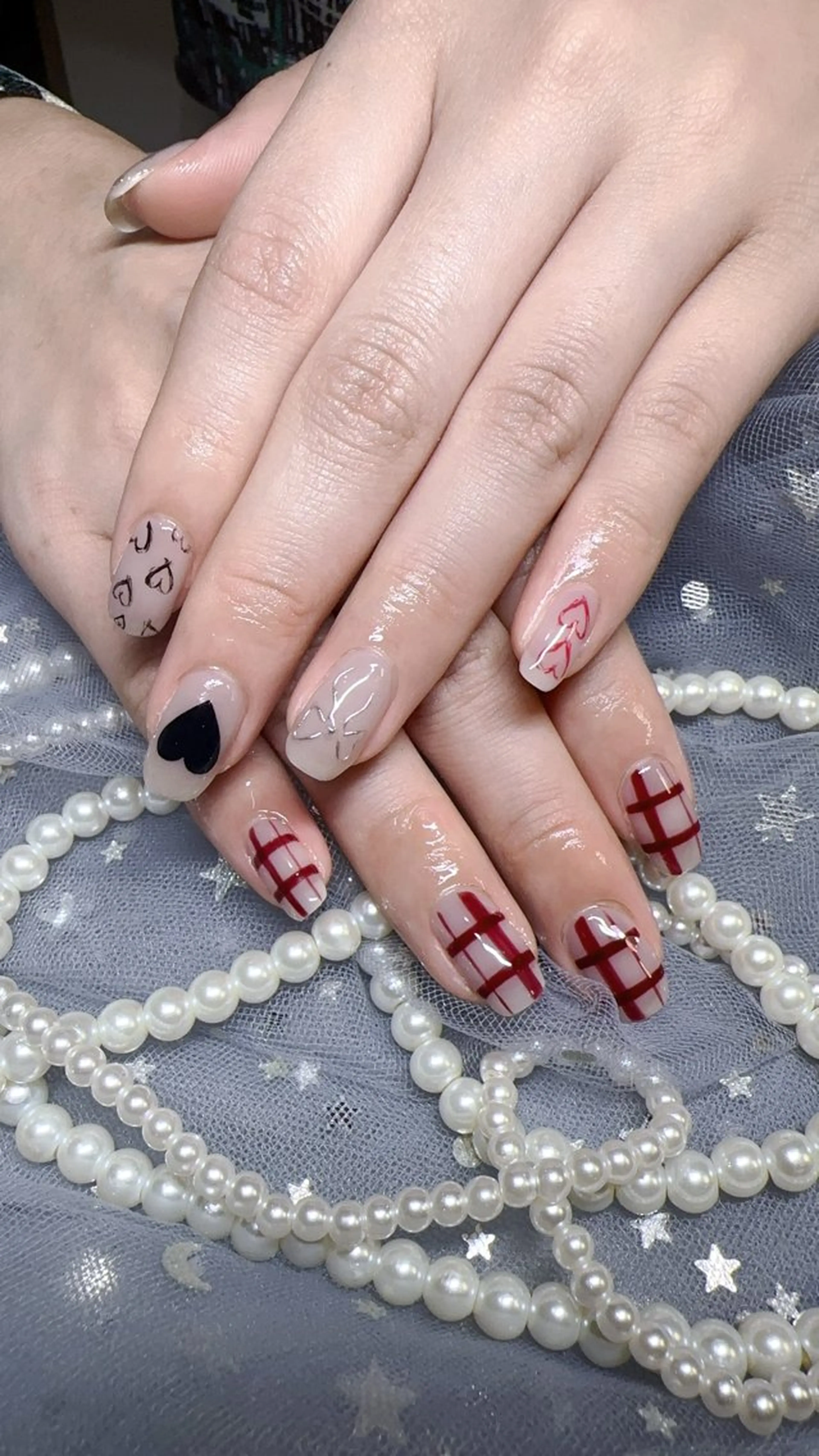 ネイル アートネイル ハート ミラーネイル ハンドネイル Nail Salon J.Cのネイルデザイン