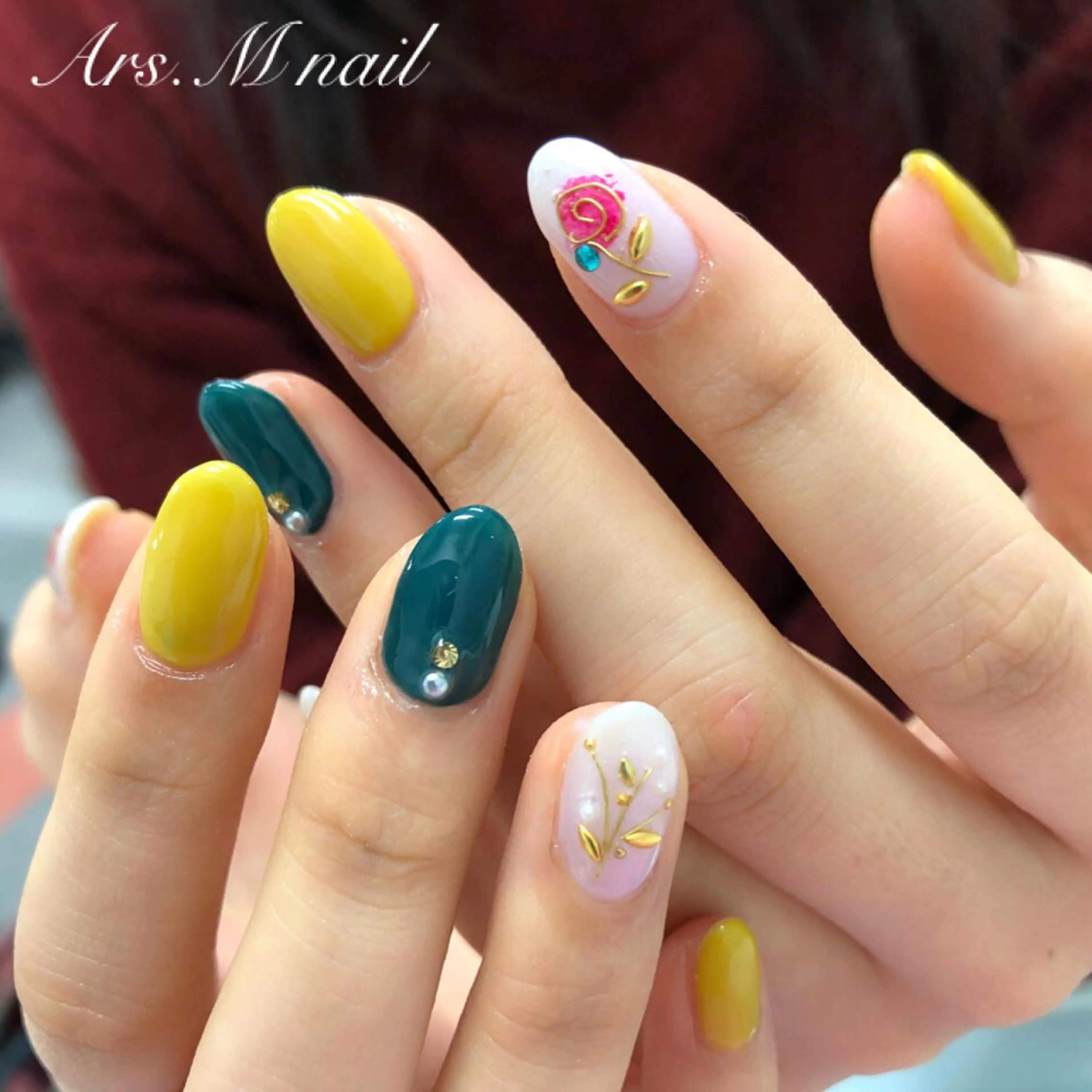 ネイル ストーンネイル ハンドネイル アルス.エム所属・Ars.M nailのネイルデザイン