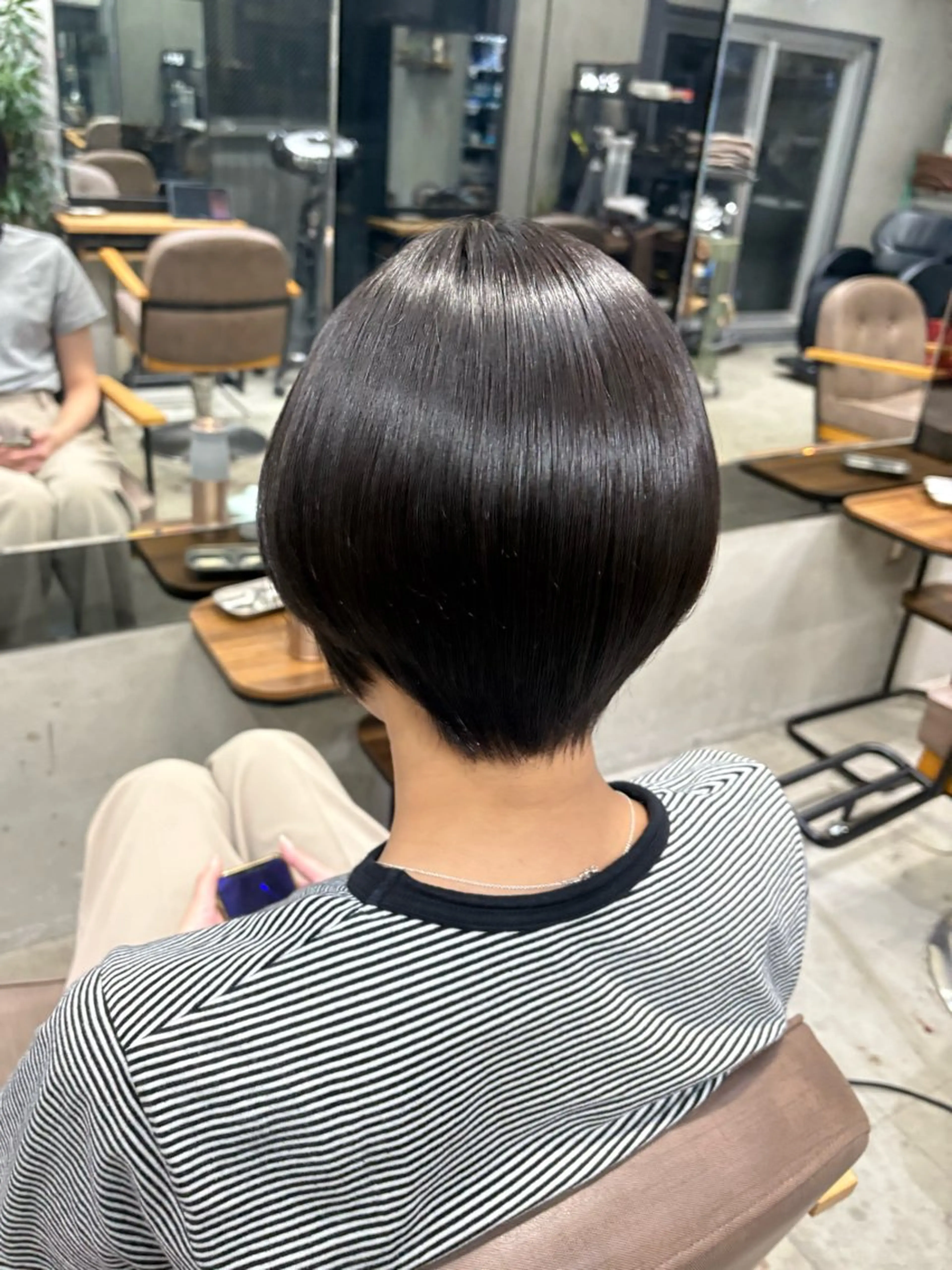 ショート パーマ ショートヘア 縮毛矯正 縮毛矯正 トリートメント Miharu ྀིのヘアスタイル