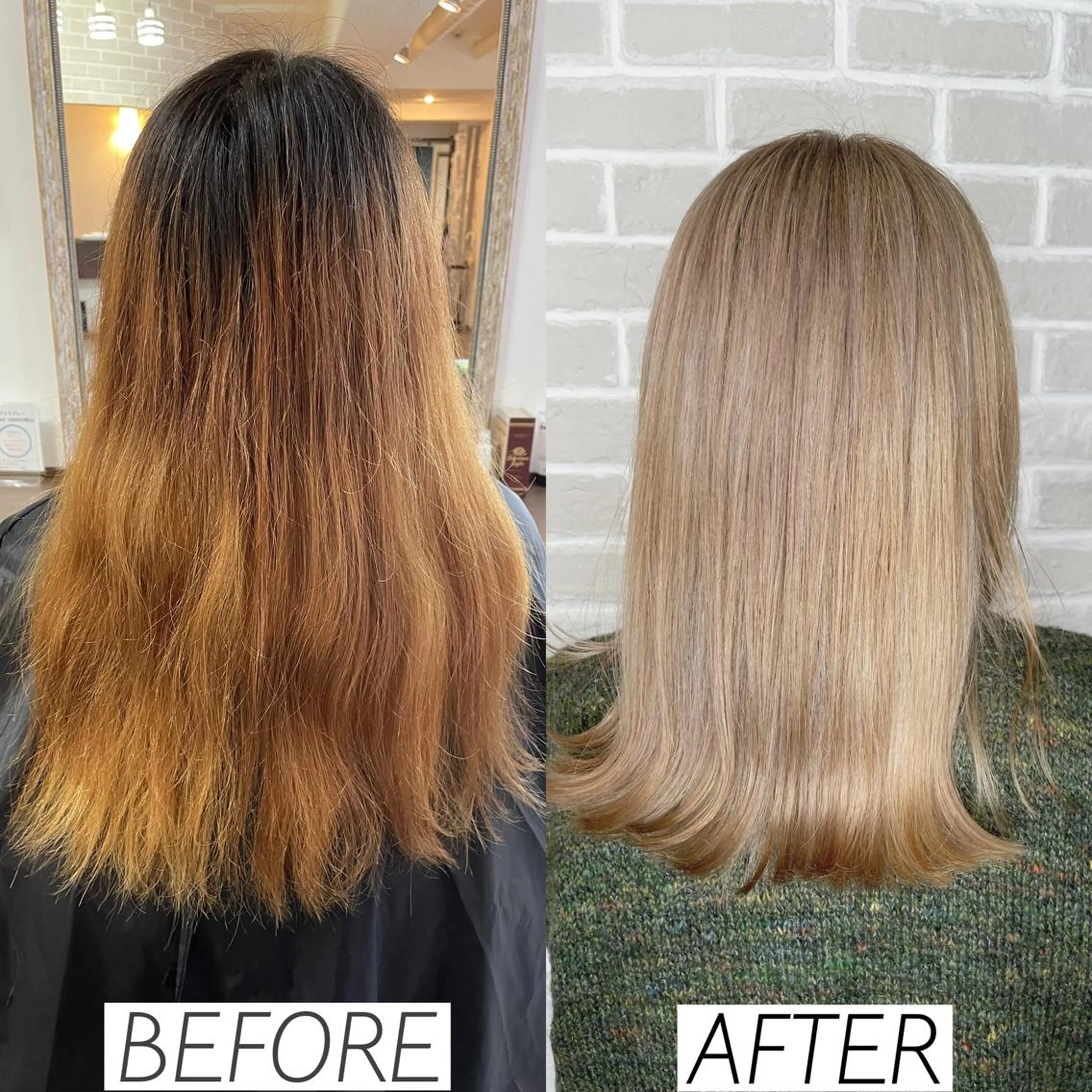 セミロング カラー ベージュカラー ブリーチ インナーカラー ペールベージュ 森田 一平のヘアスタイル