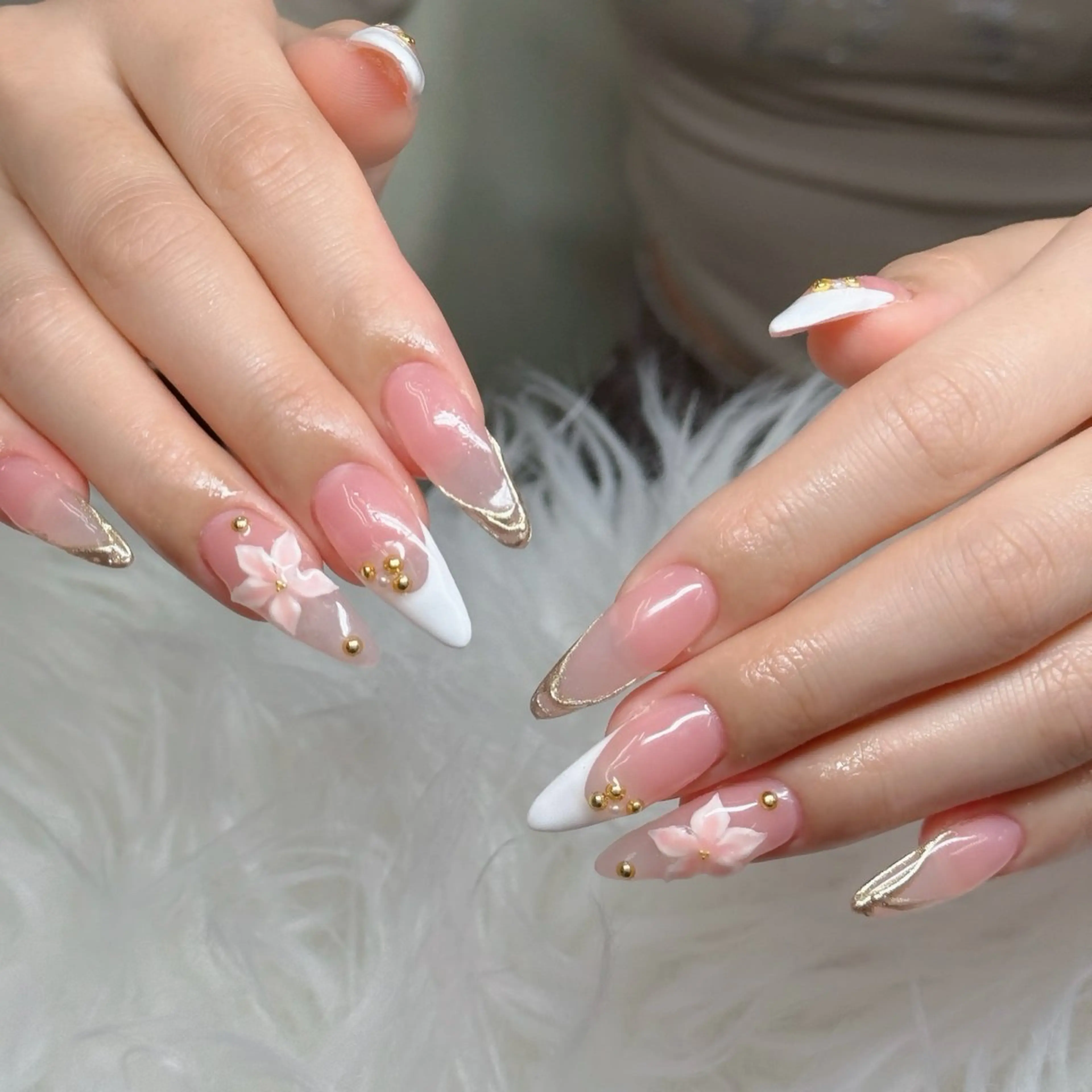 ネイル ロングネイル マグネットネイル リボン 夏ネイル スーパーロングネイル ハンドネイル Hani nailsalonのネイルデザイン