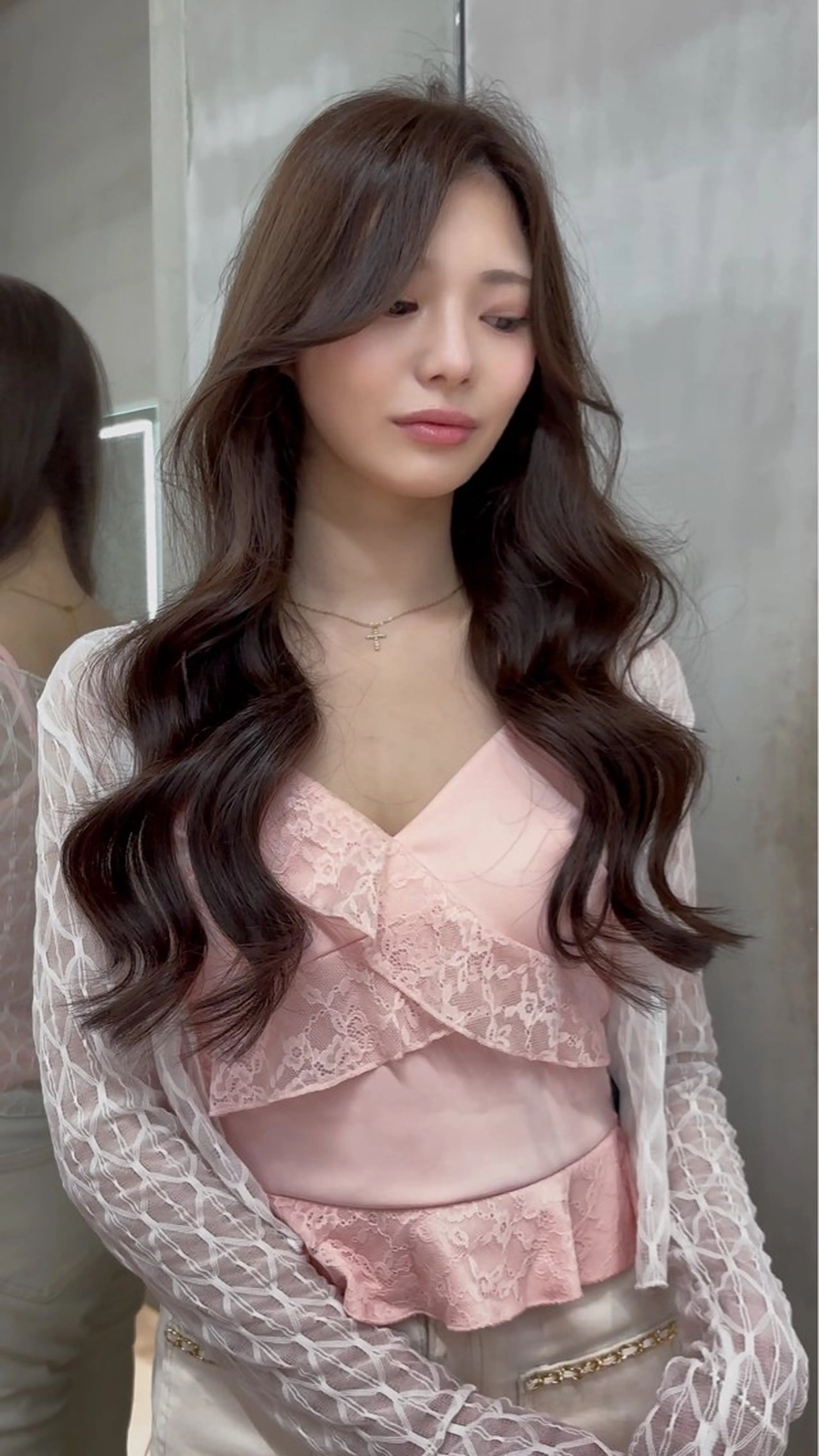 ロング カラー 髪質改善 レイヤーカット 縮毛矯正 【美髪矯正】 吉村　清志のヘアスタイル