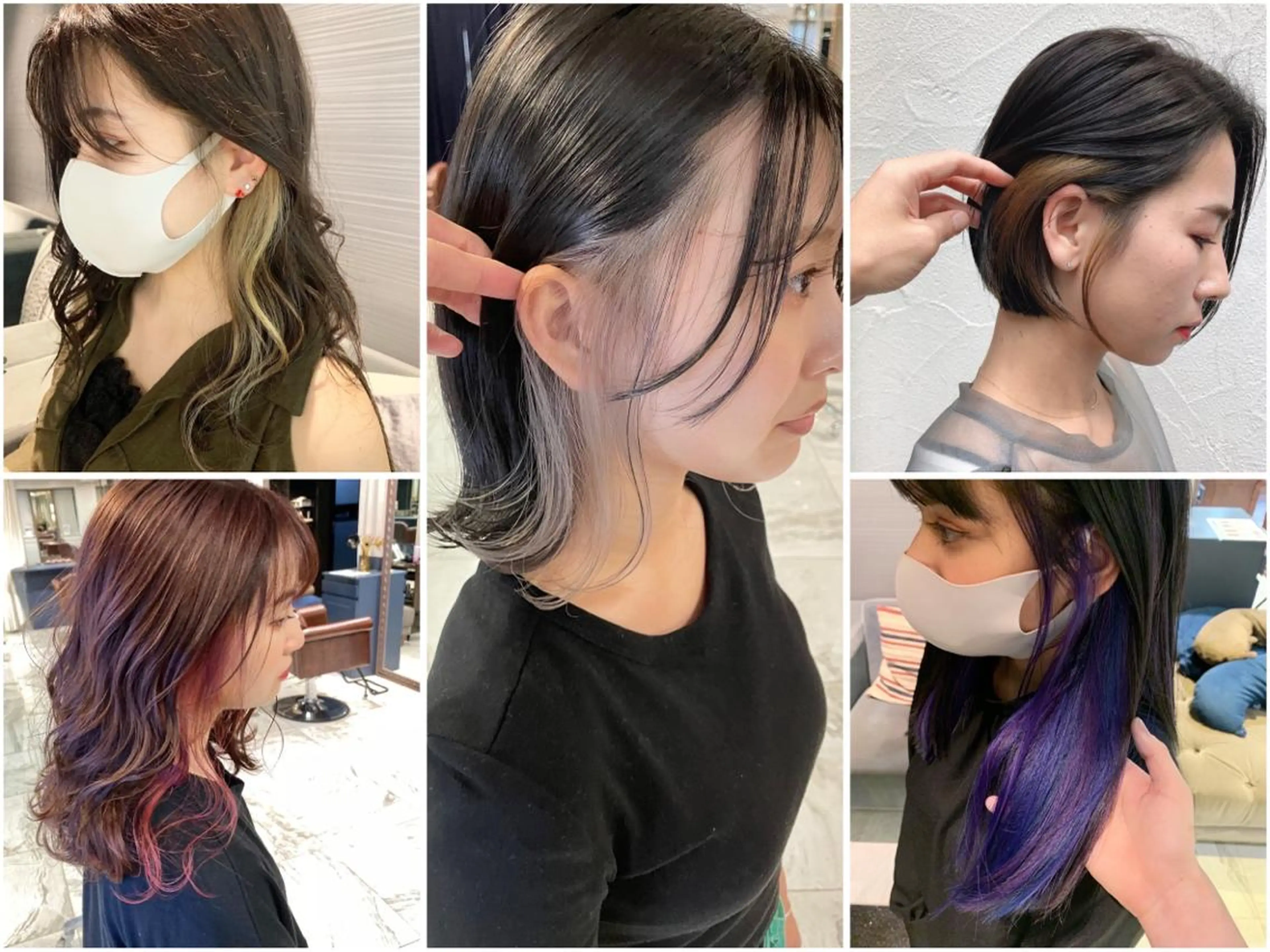 セミロング カラー イヤリングカラー インナーカラー ヘアカラー 鈴木 祐斗のヘアスタイル