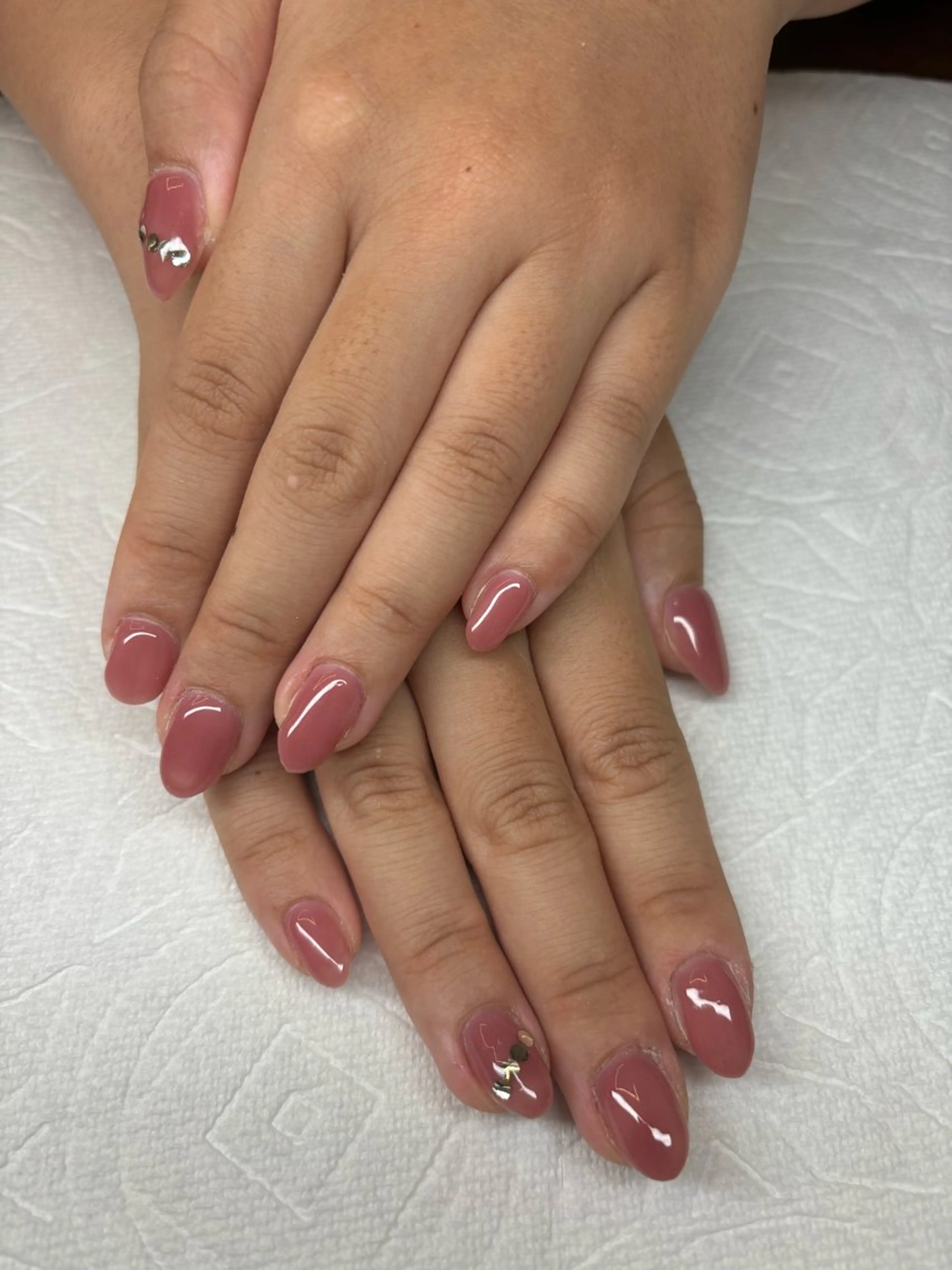 ネイル ワンカラーネイル ストーンネイル ハンドネイル era Sahoのネイルデザイン